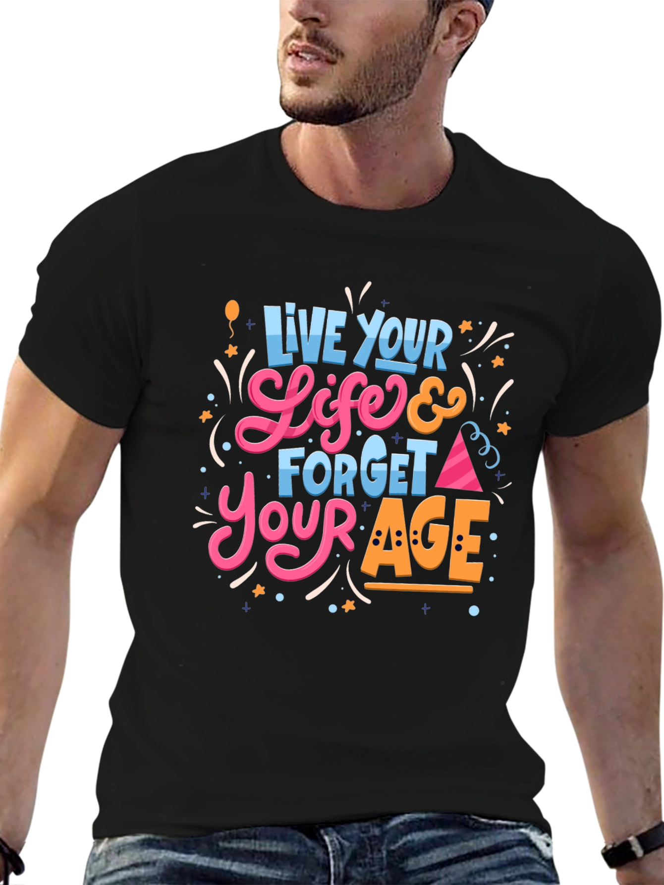 Live Your Life Black Graphic Tee