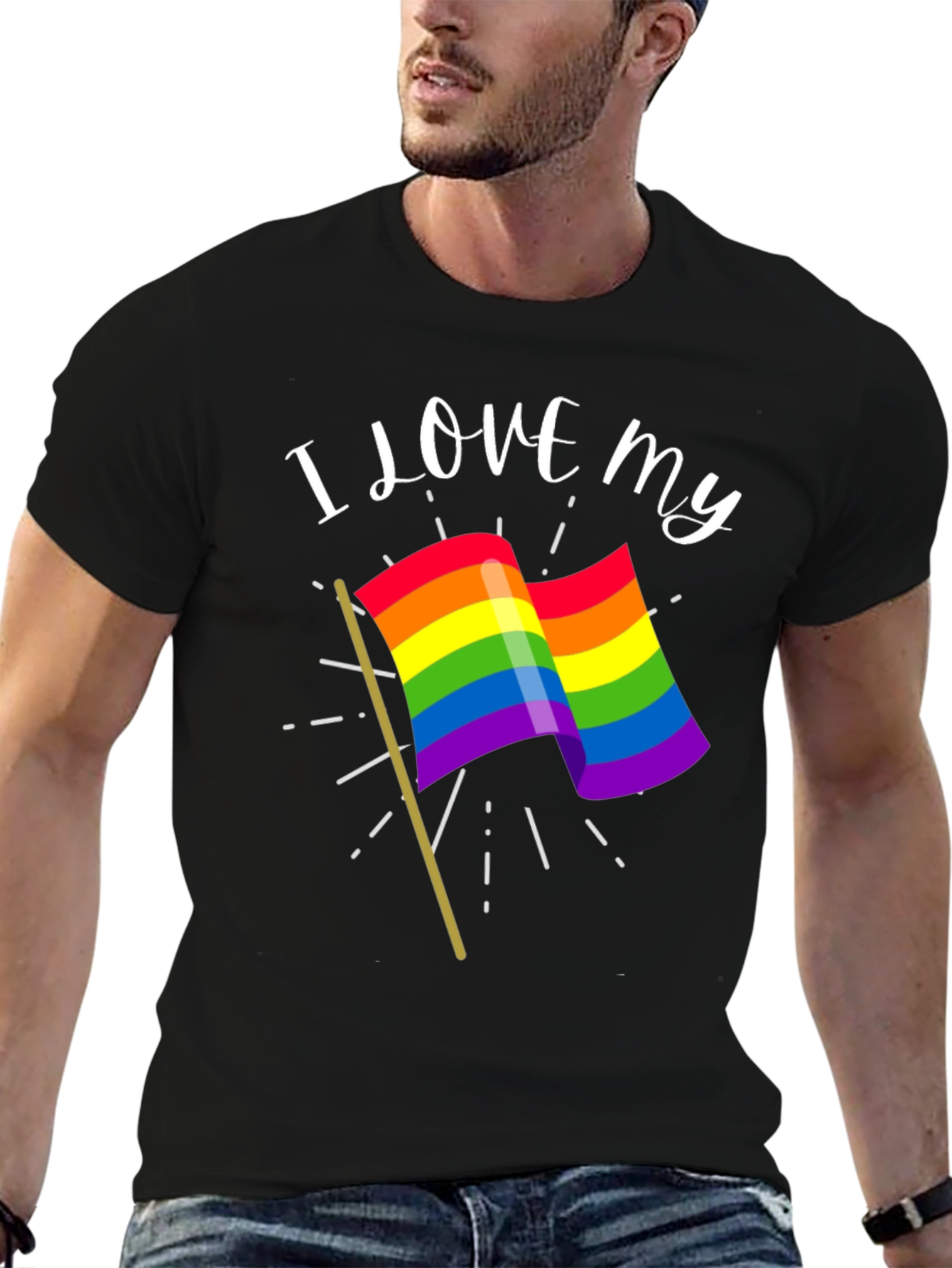 I Love My Rainbow Flag Graphic Tee