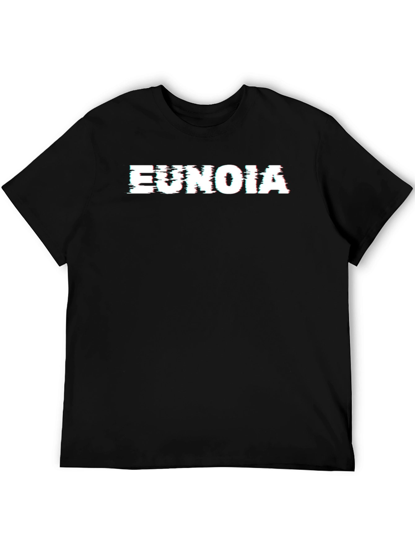 Eunoia Glitch Tee - Black Cotton Graphic T-Shirt