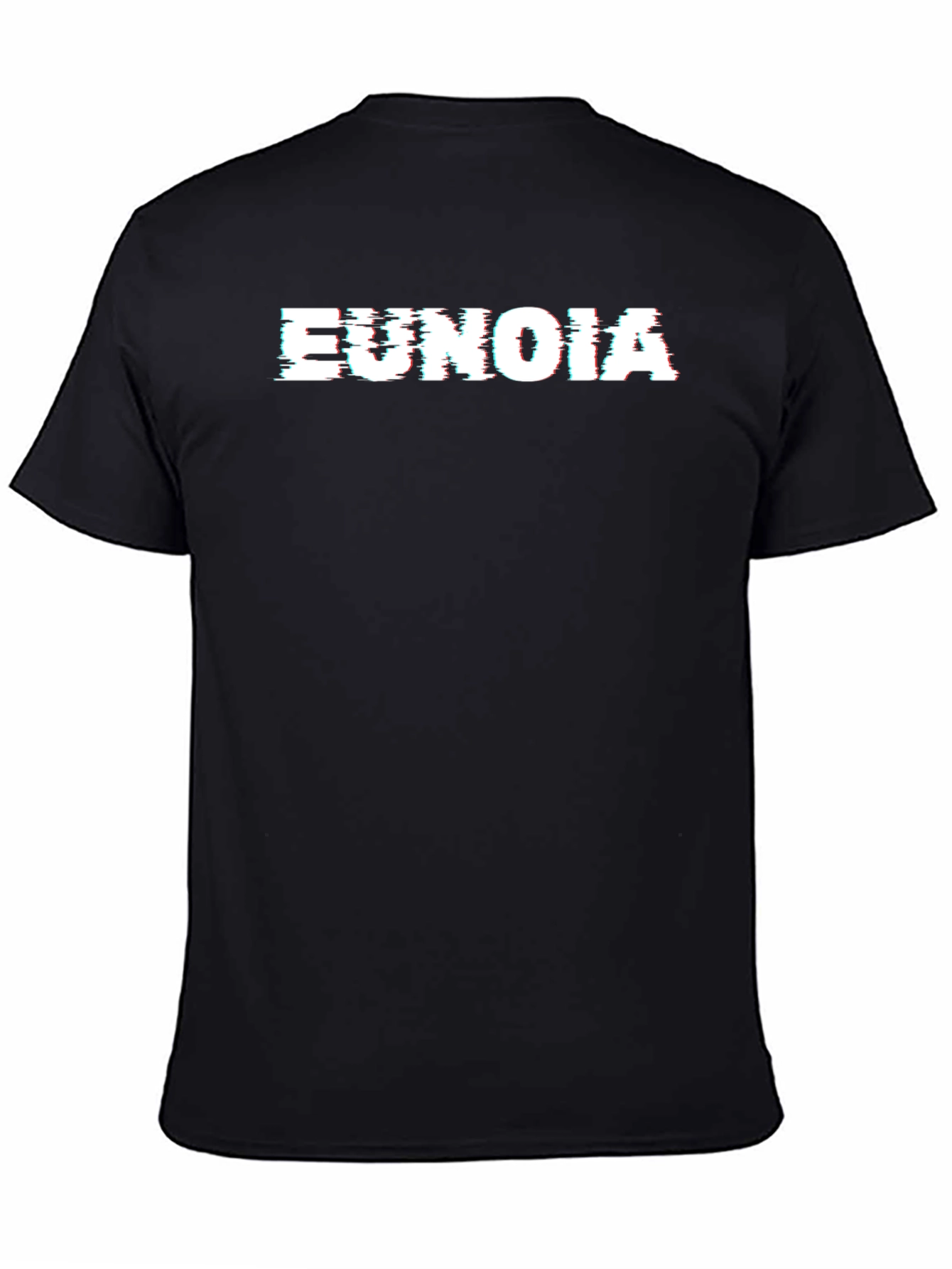 Eunoia Glitch Tee - Black Cotton Graphic T-Shirt
