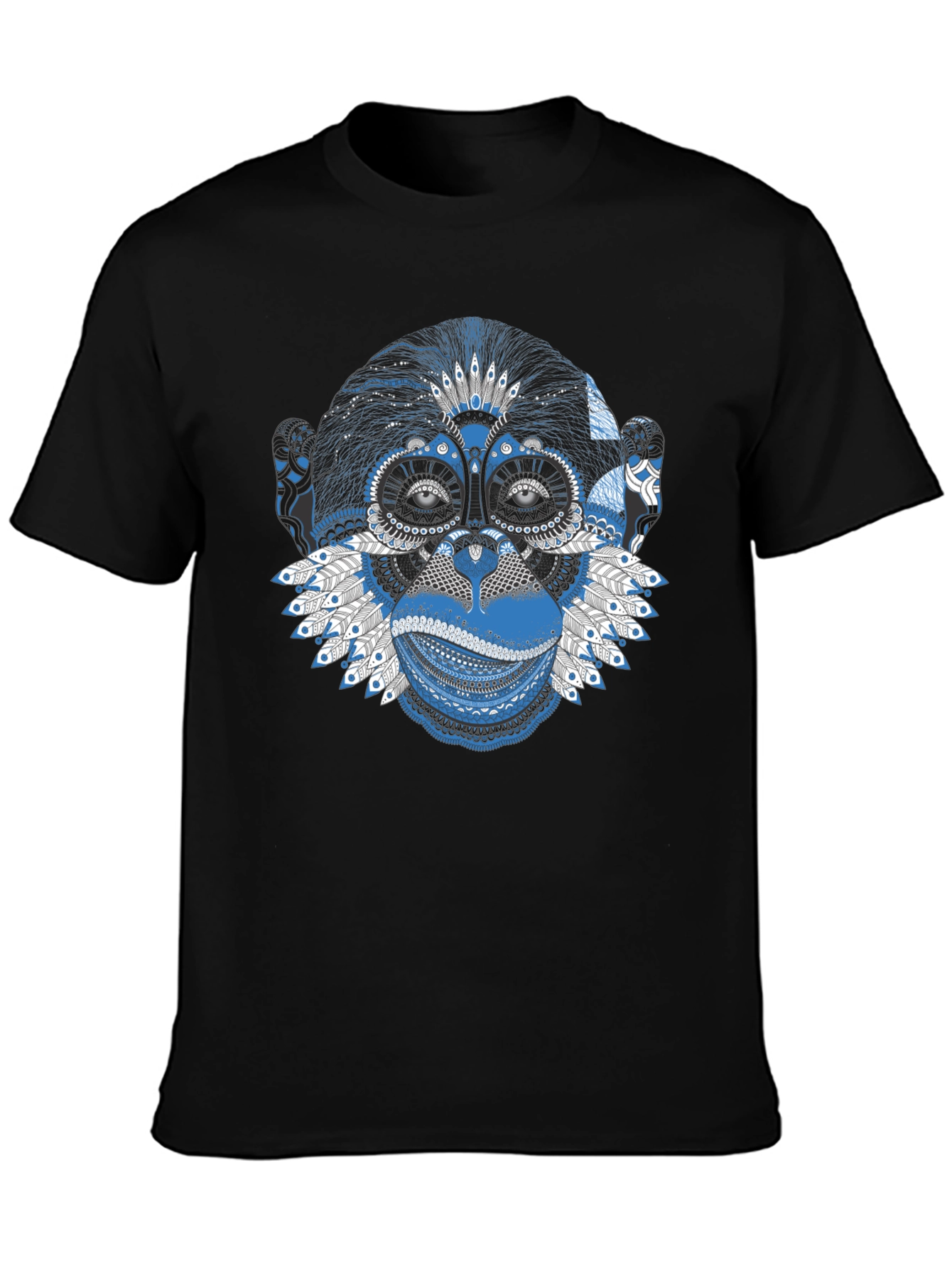 Tribal Monkey Graphic Tee - Black T-Shirt