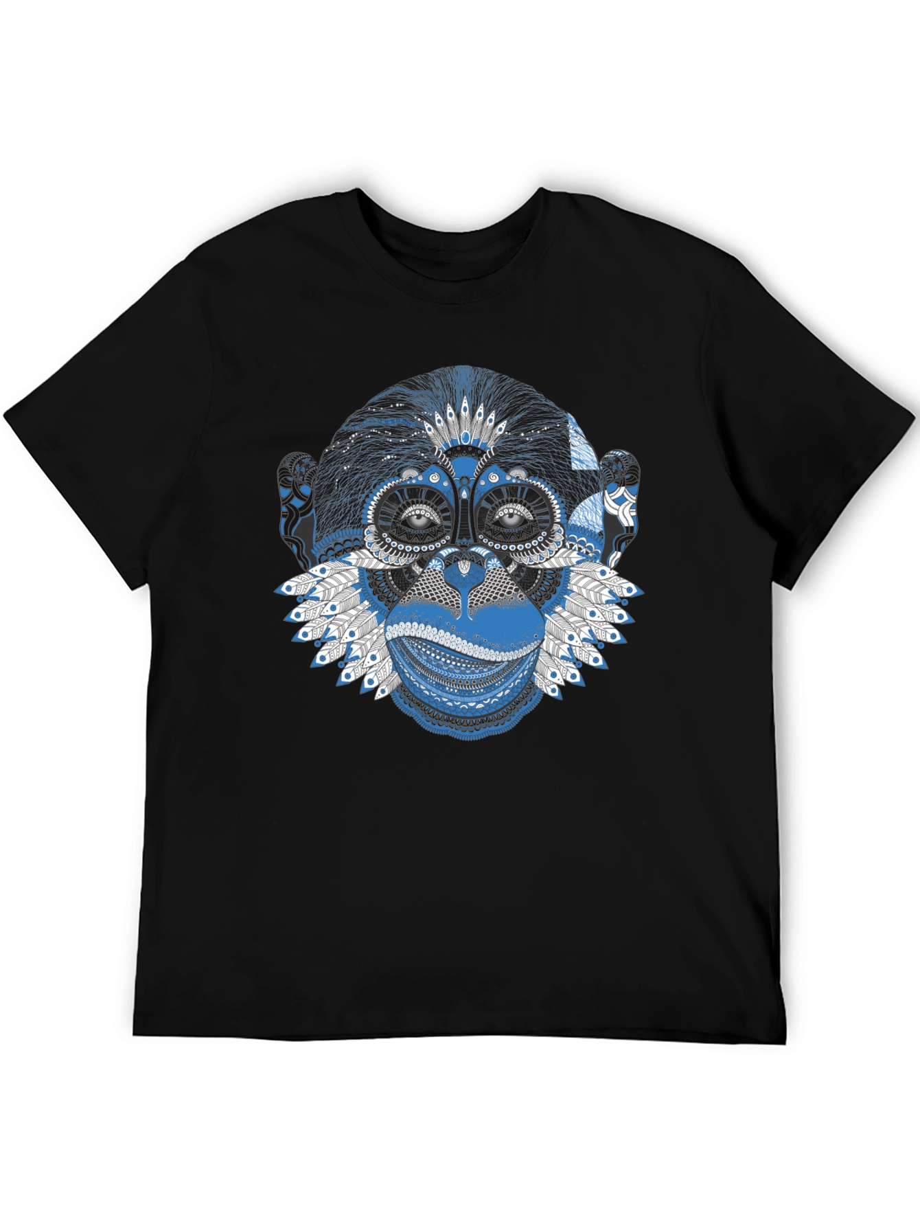 Tribal Monkey Graphic Tee - Black T-Shirt