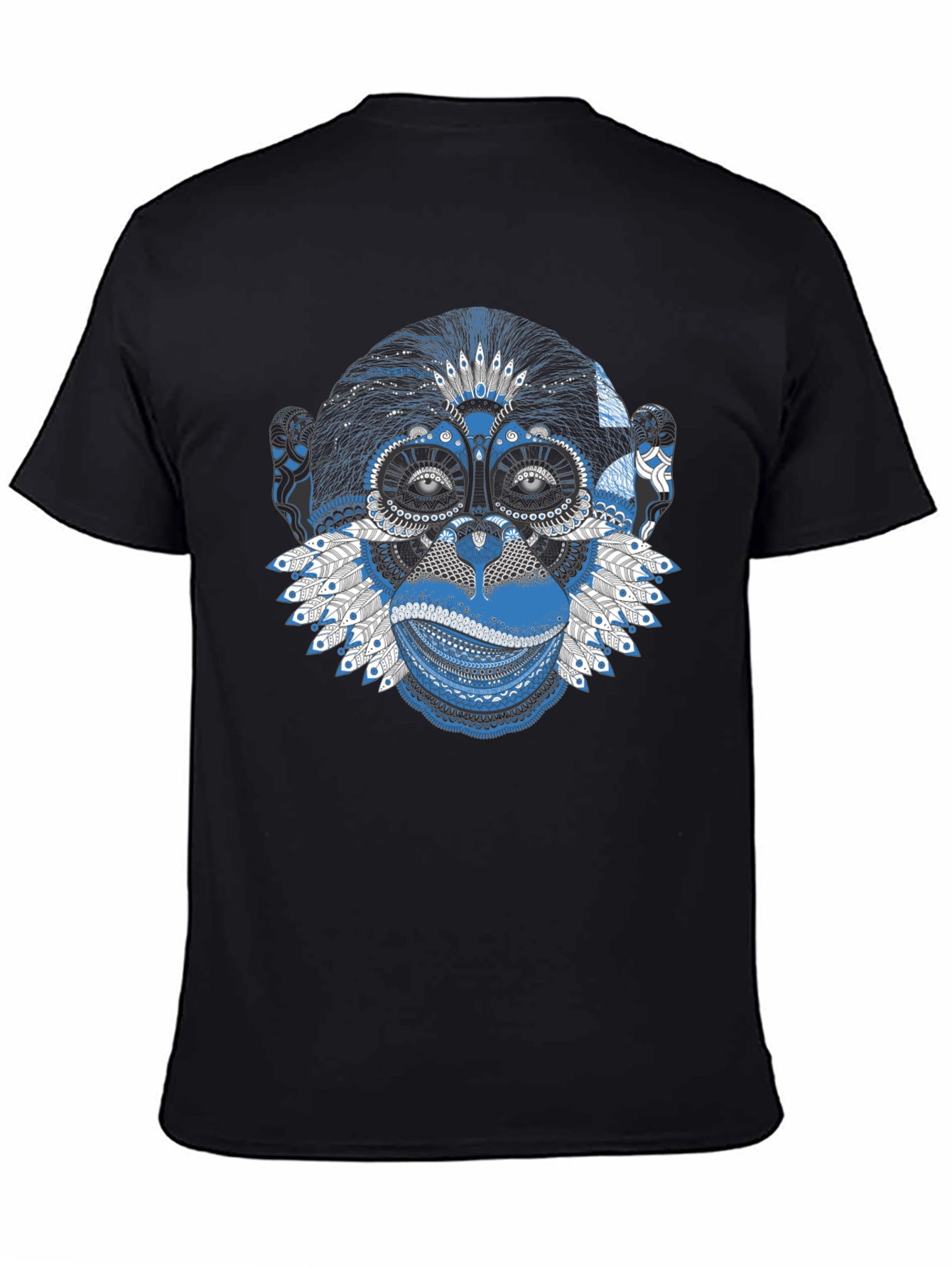 Tribal Monkey Graphic Tee - Black T-Shirt