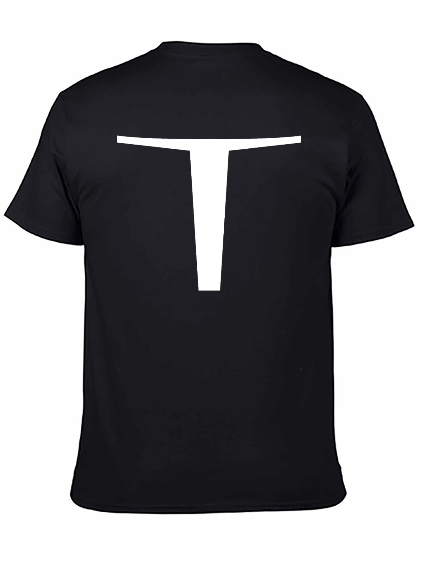 Bold T Graphic Tee - Black Cotton Casual Shirt