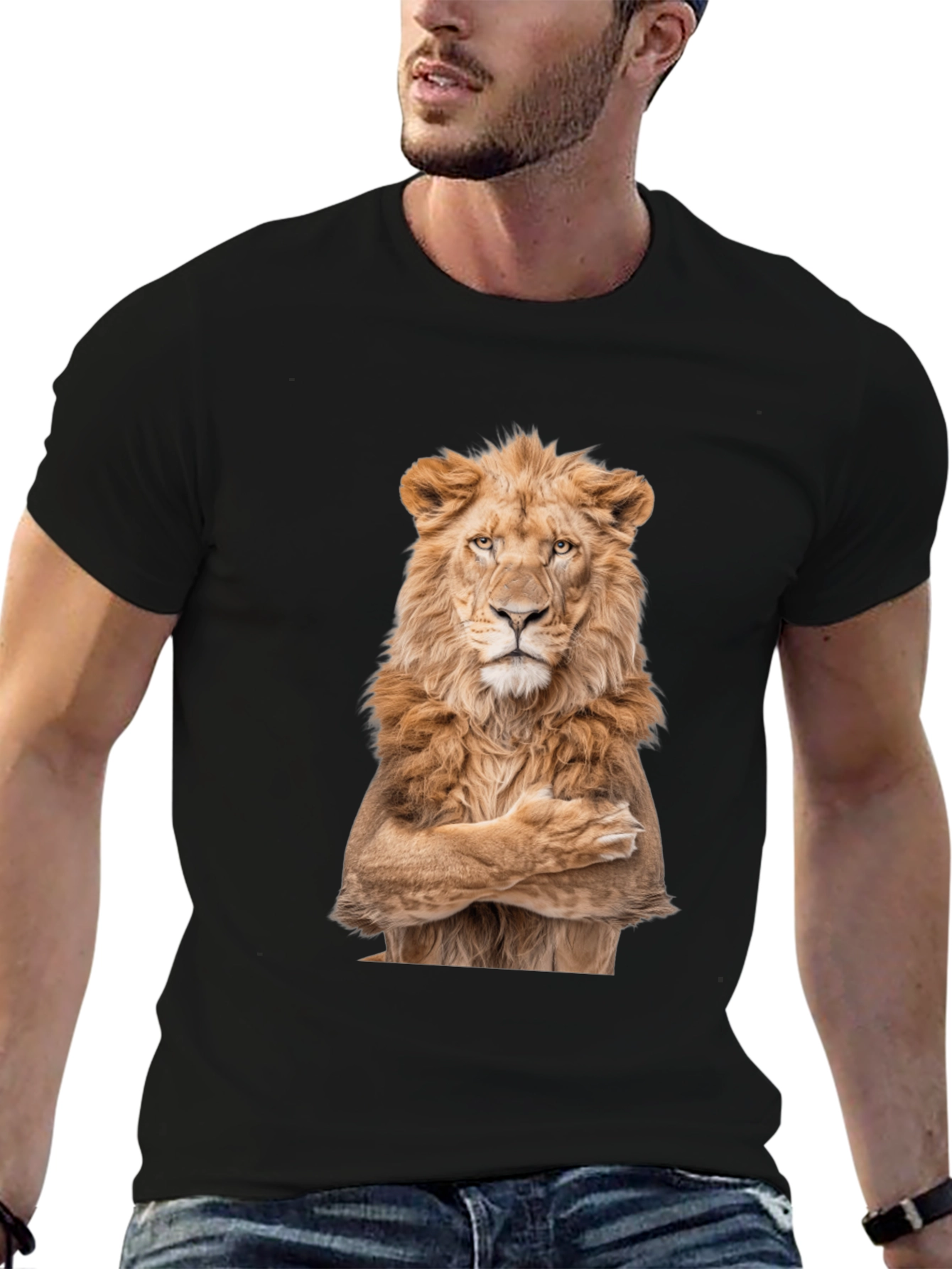 Lion Crossed Arms Graphic Tee