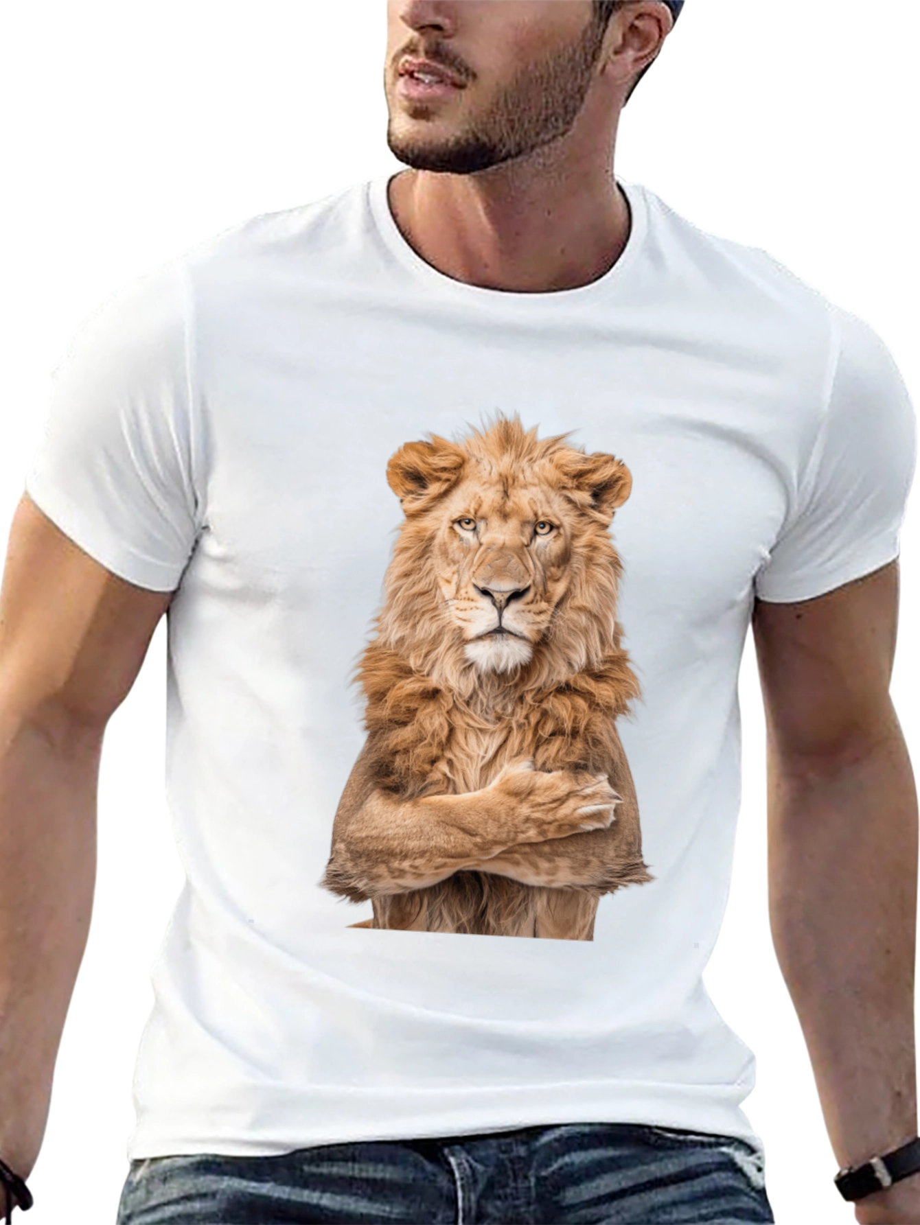 Lion Crossed Arms Graphic Tee