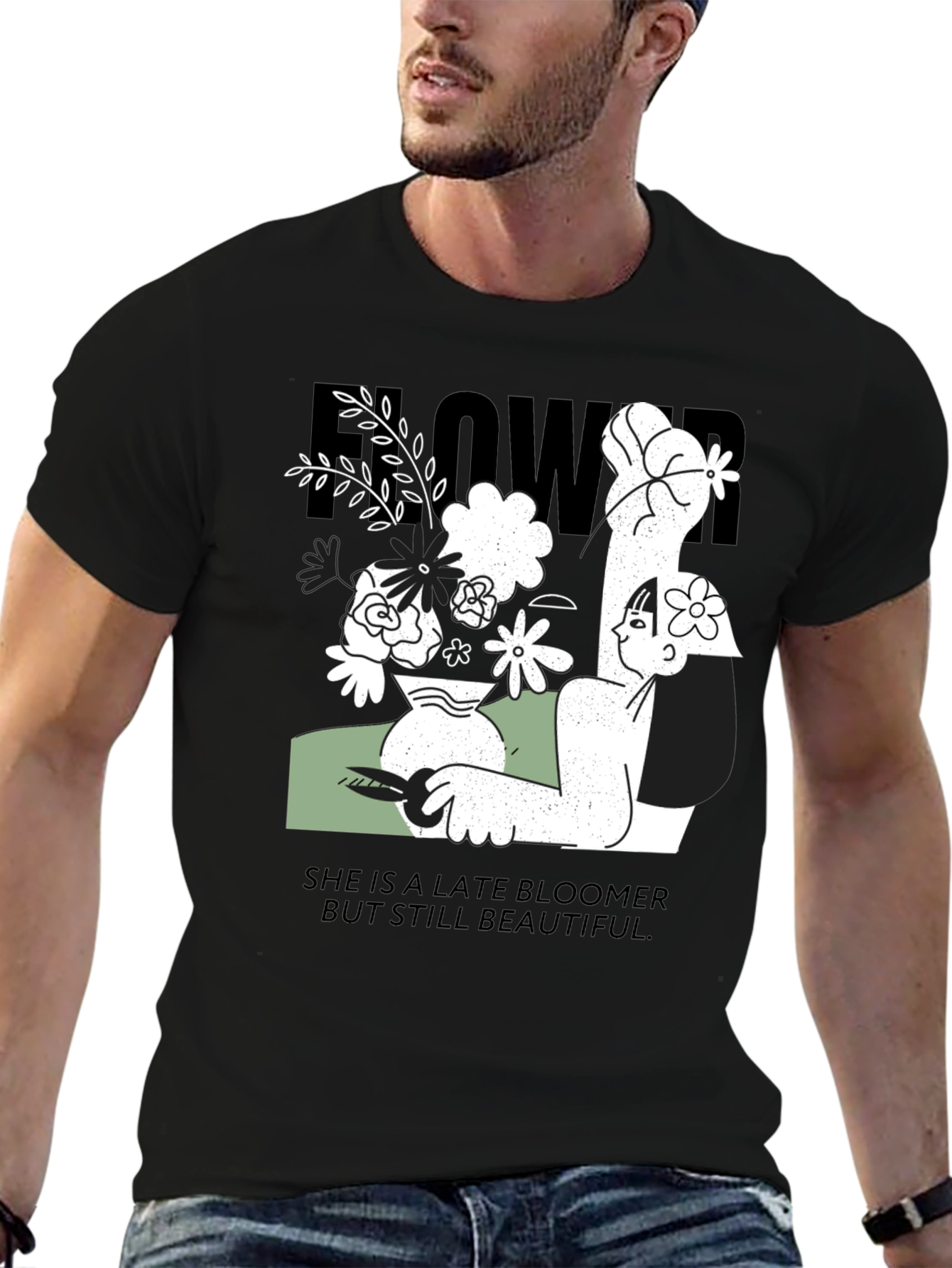 Floral Graphic Print Tee - Late Bloomer T-Shirt