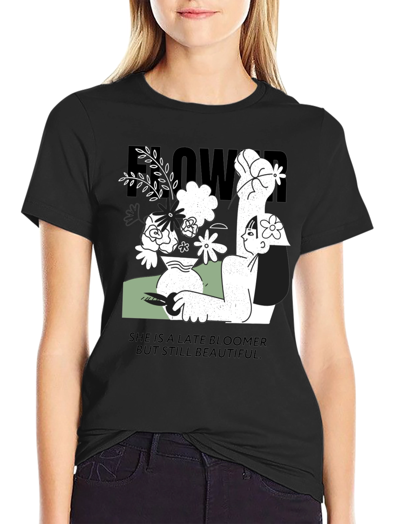 Floral Graphic Print Tee - Late Bloomer T-Shirt