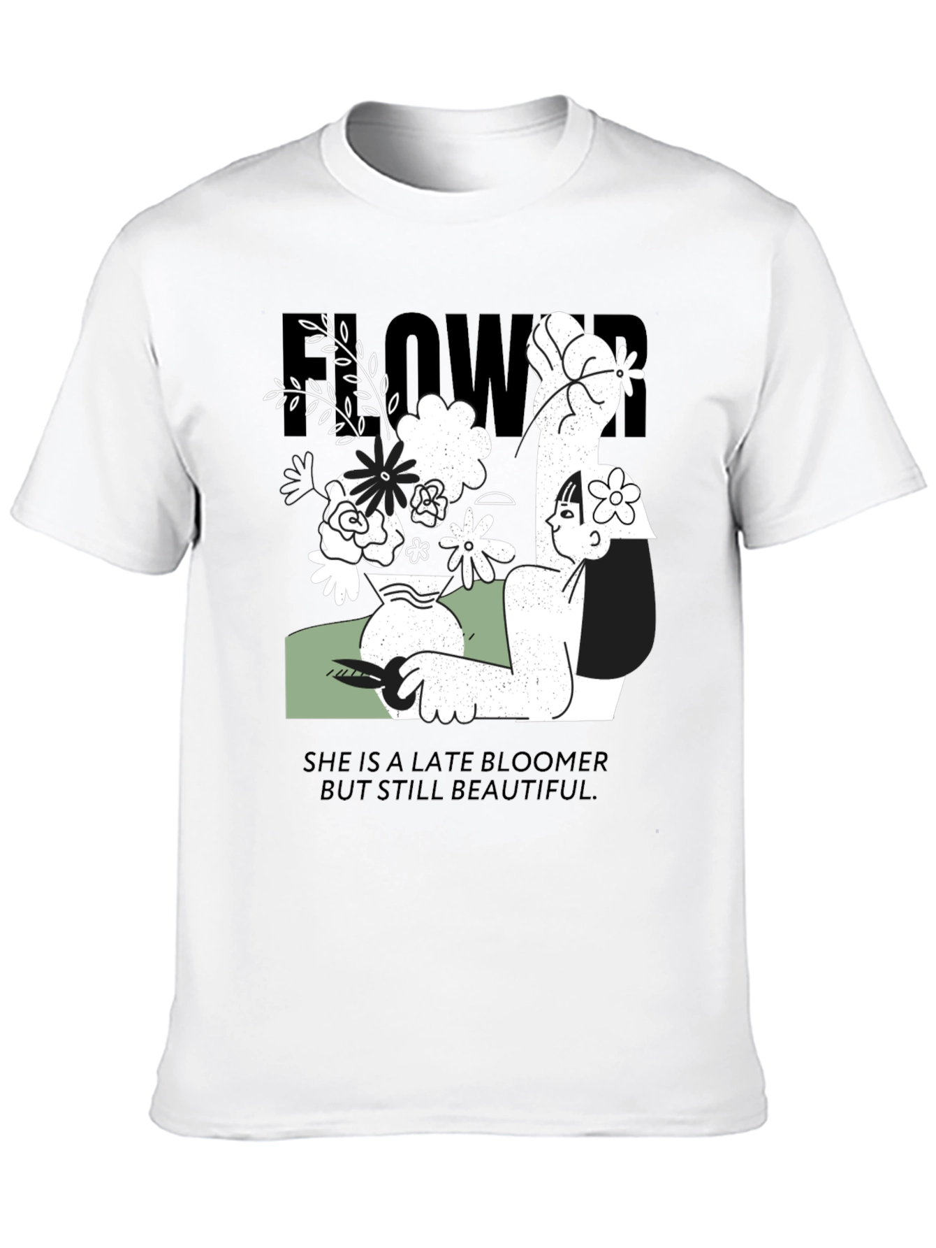 Floral Graphic Print Tee - Late Bloomer T-Shirt
