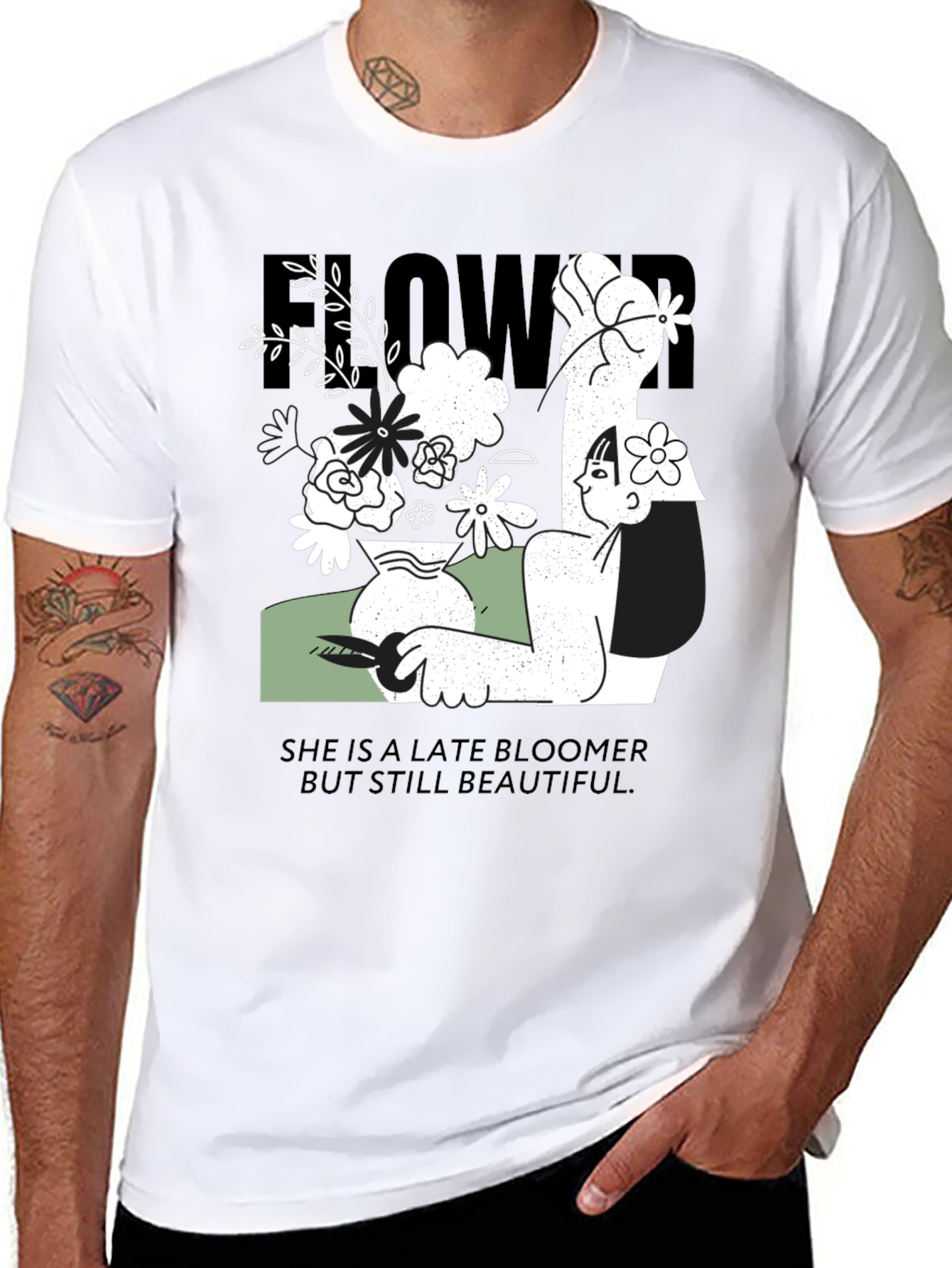 Floral Graphic Print Tee - Late Bloomer T-Shirt