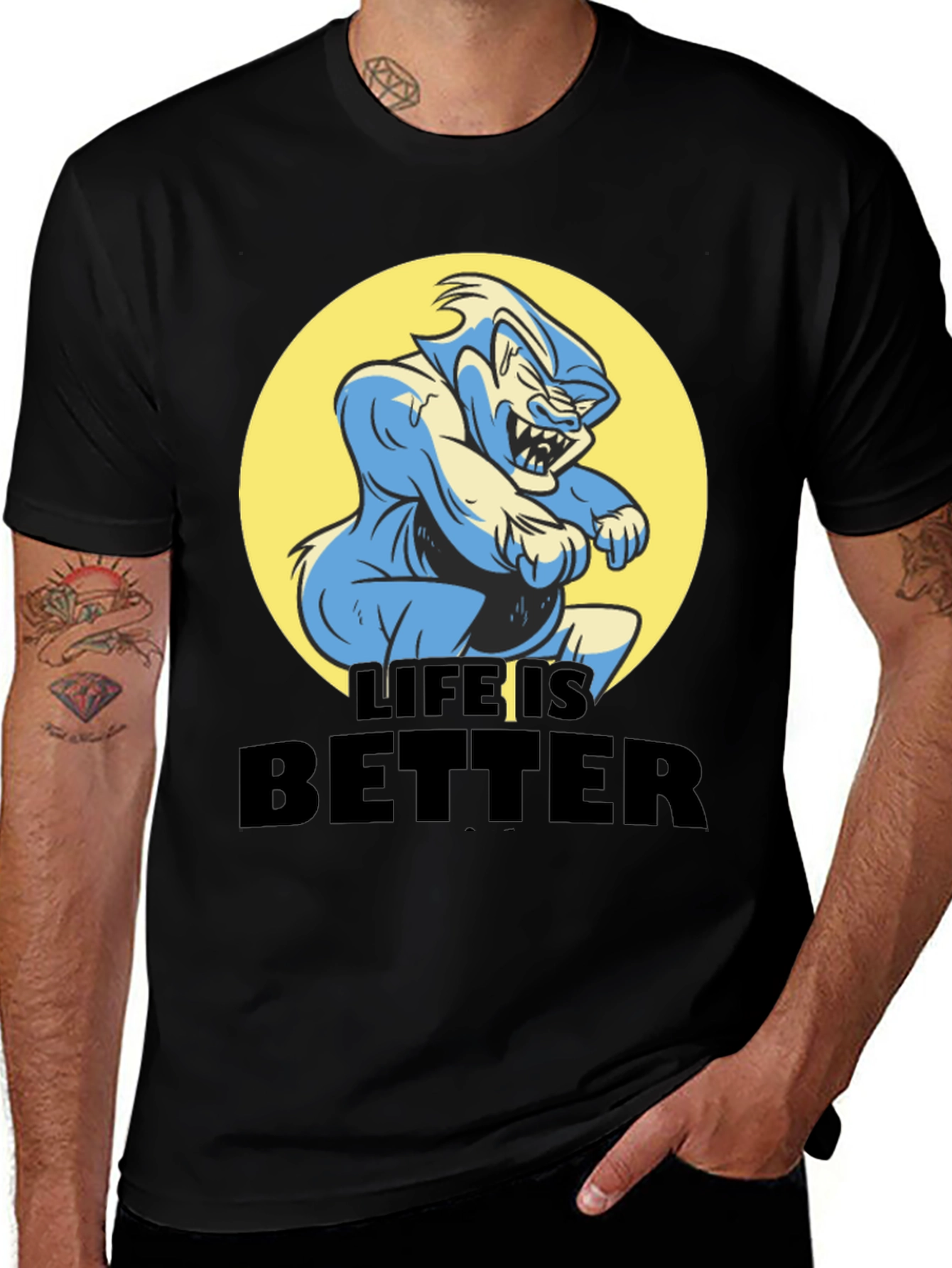 Life is Better Cartoon Graphic Tee