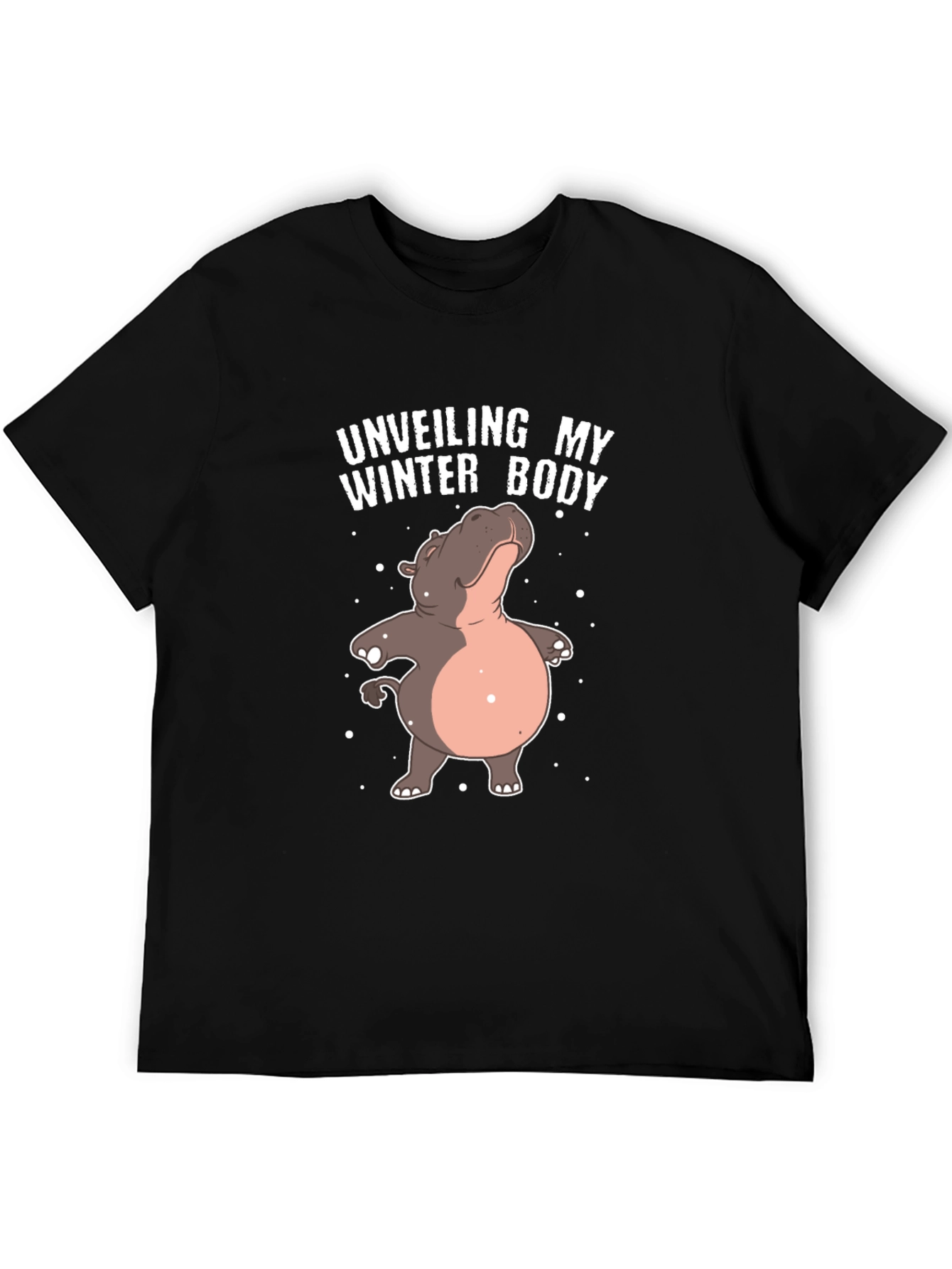 Unveiling My Winter Body Funny Hippo T-Shirt