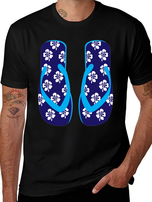 Hibiscus Flip-Flop T-Shirt - Casual Summer Style