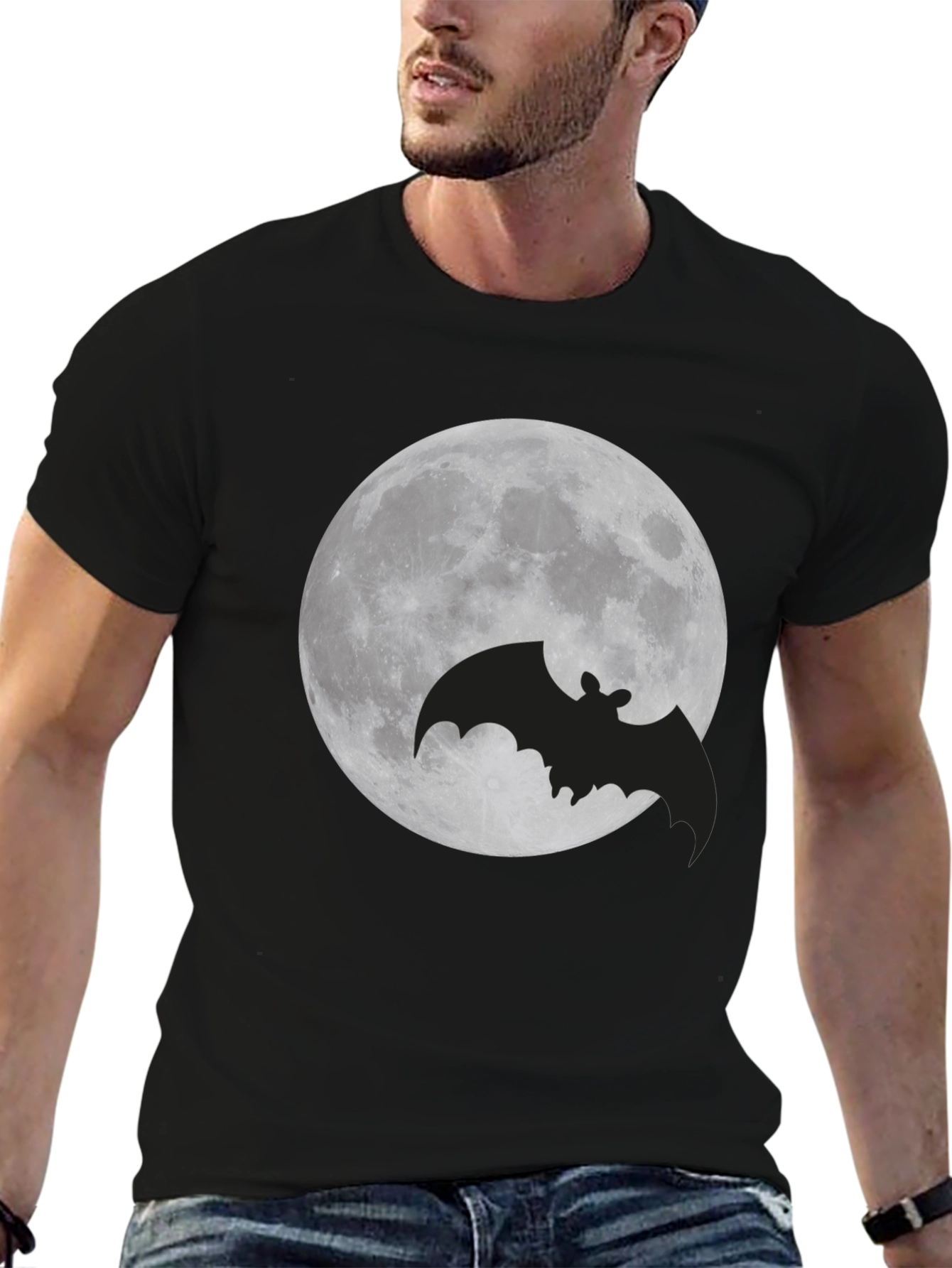 Spooky Bat Moon Graphic Tee