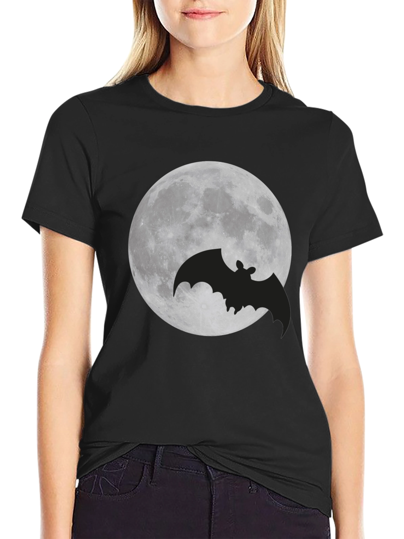 Spooky Bat Moon Graphic Tee