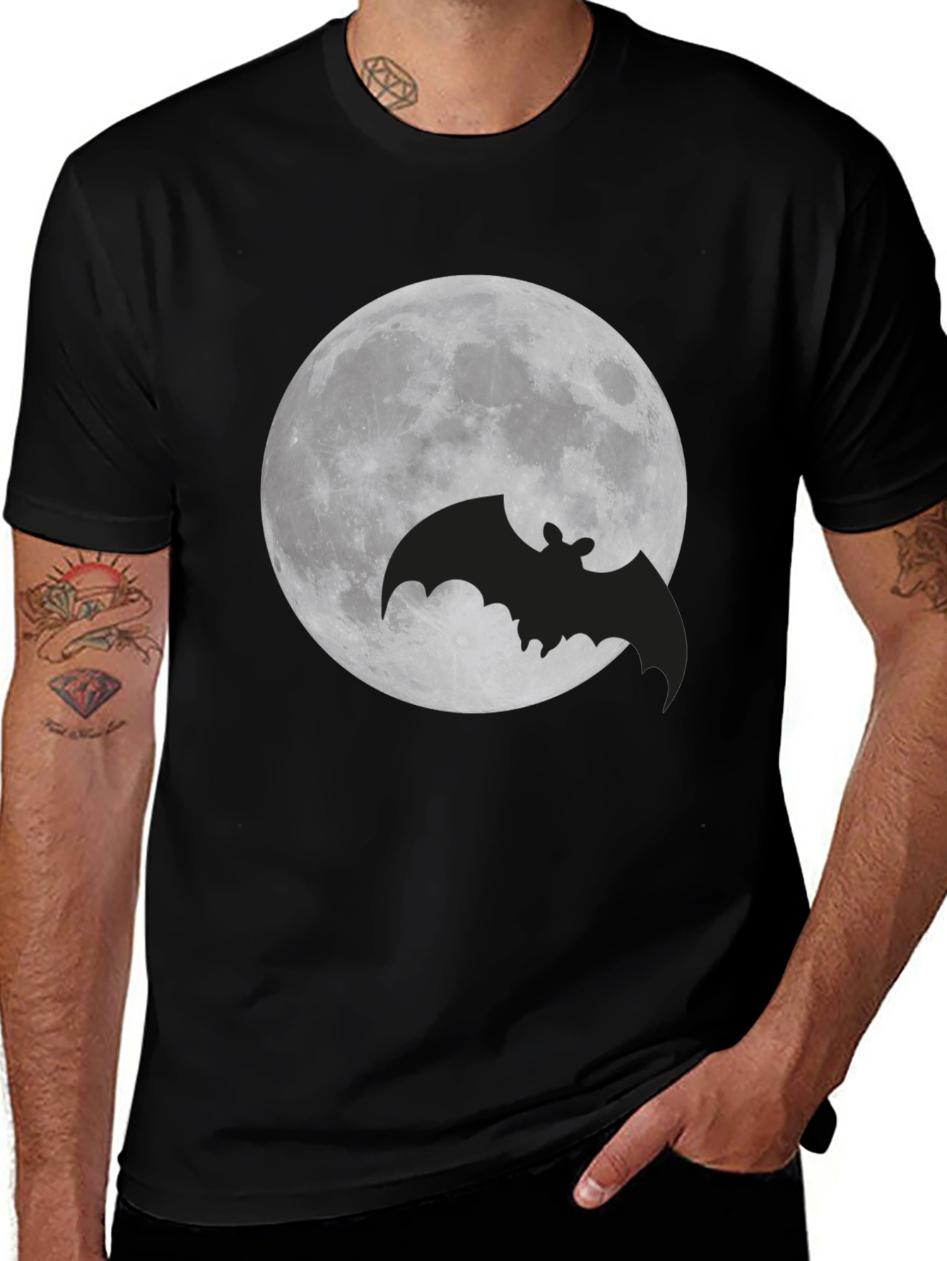 Spooky Bat Moon Graphic Tee
