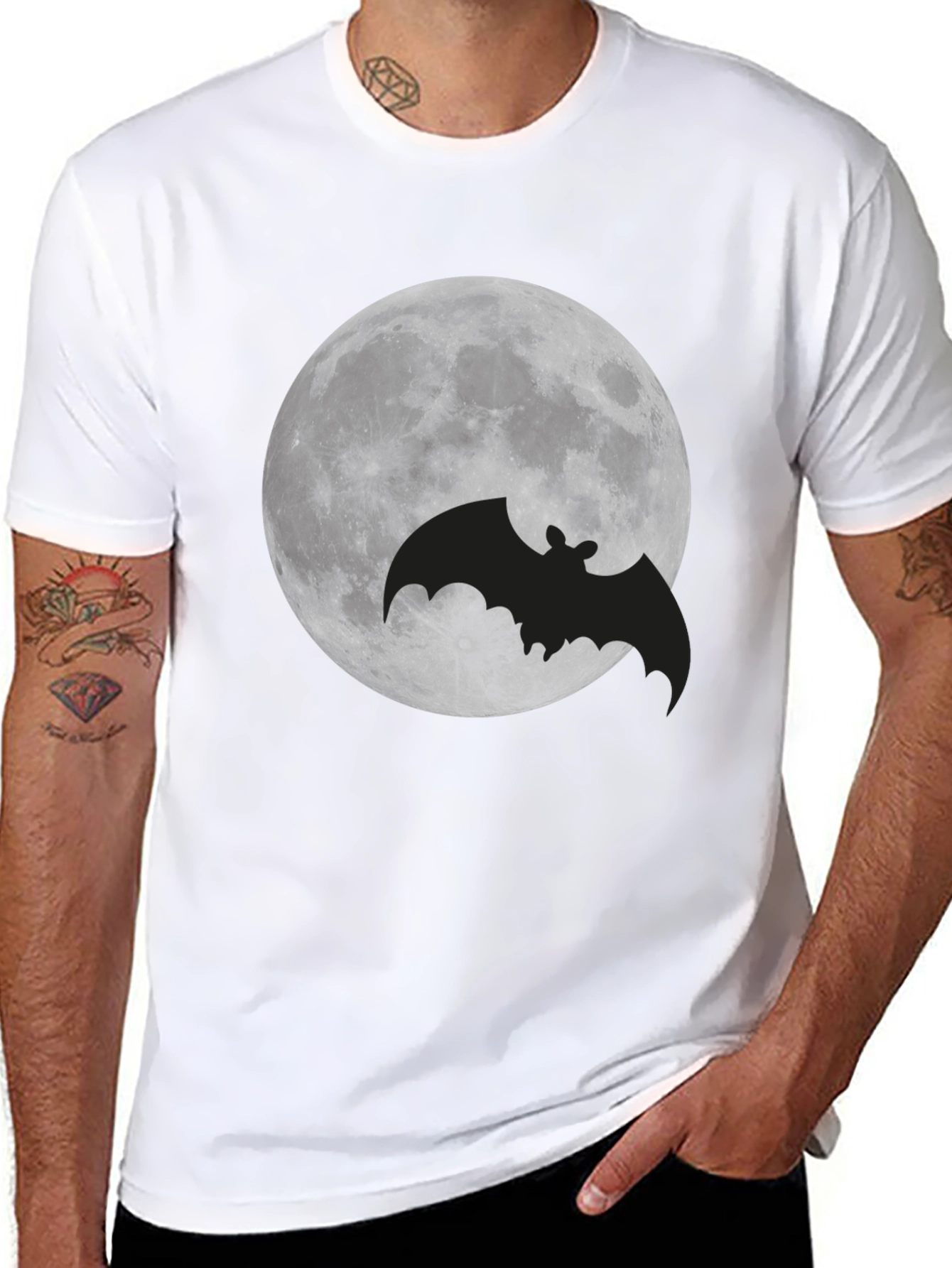 Spooky Bat Moon Graphic Tee