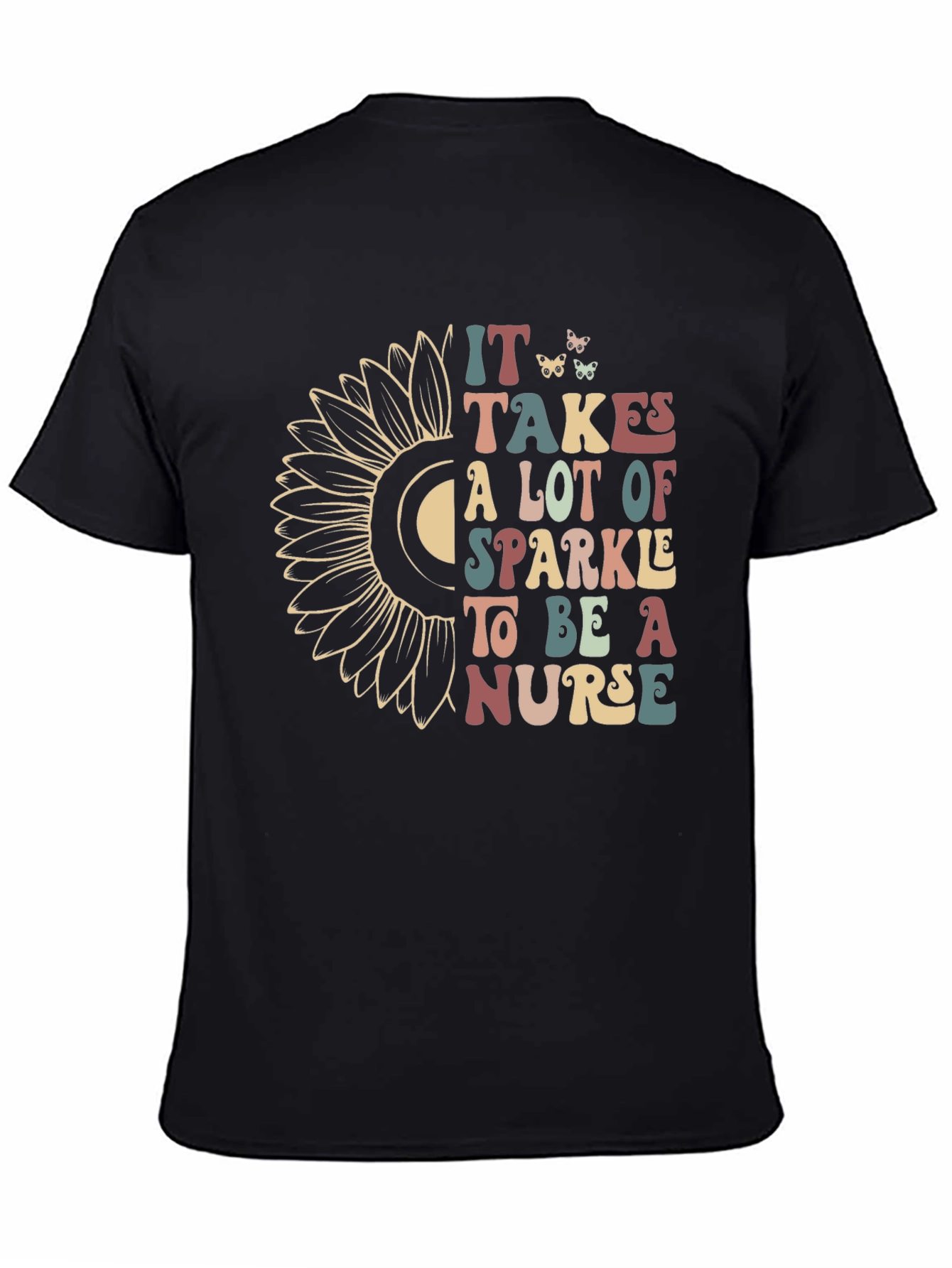 Nurse Sparkle Sunflower Graphic Tee