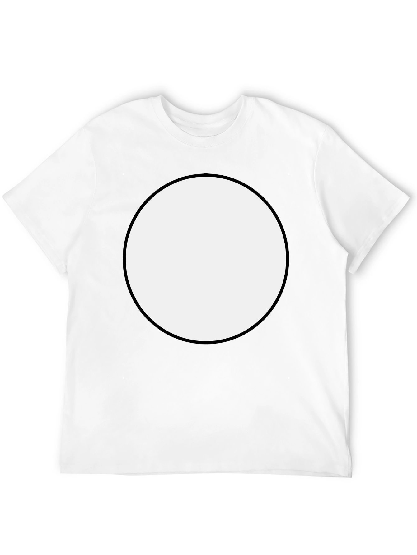 Bold Black T-Shirt with White Circle Design