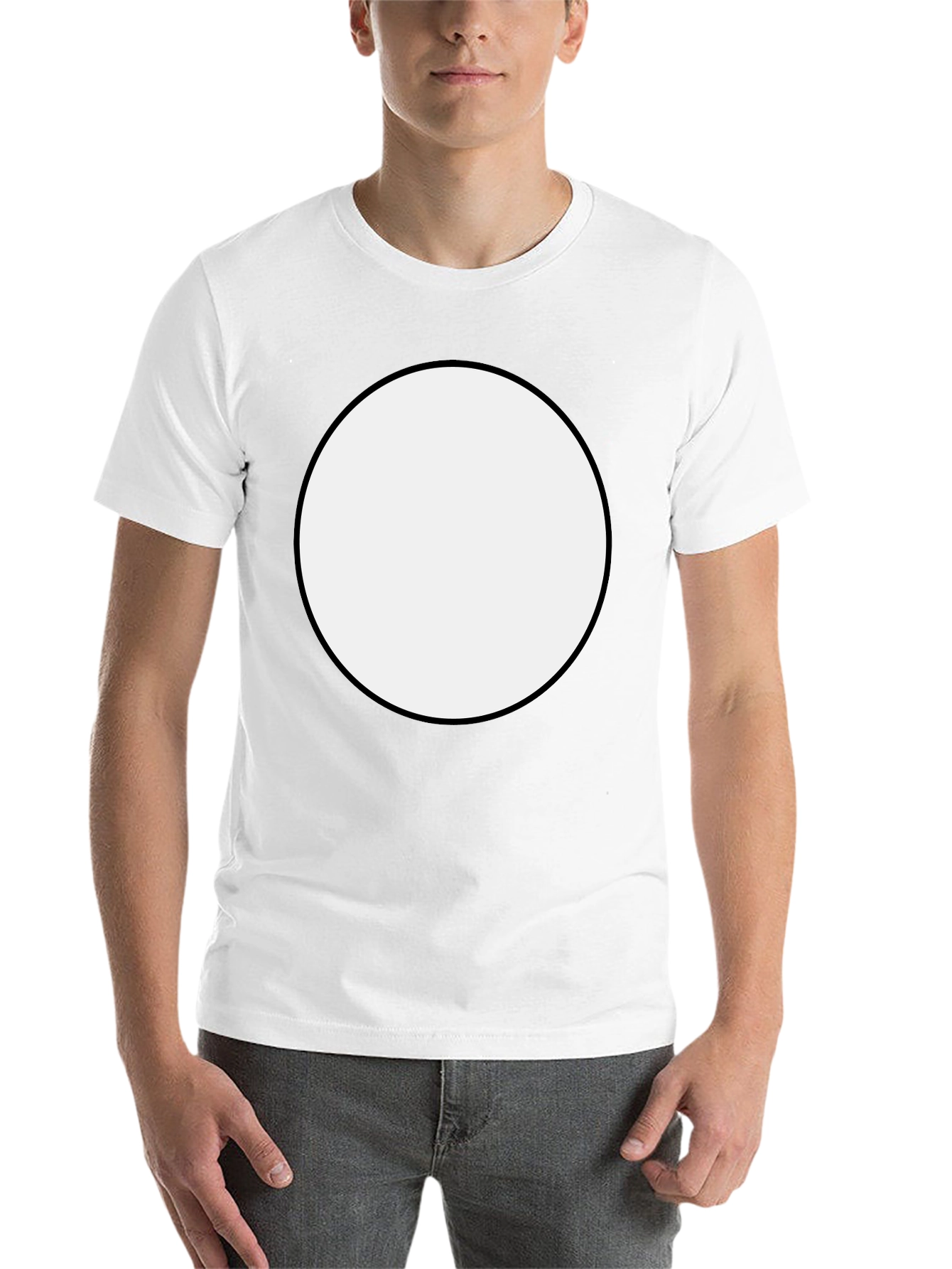 Bold Black T-Shirt with White Circle Design