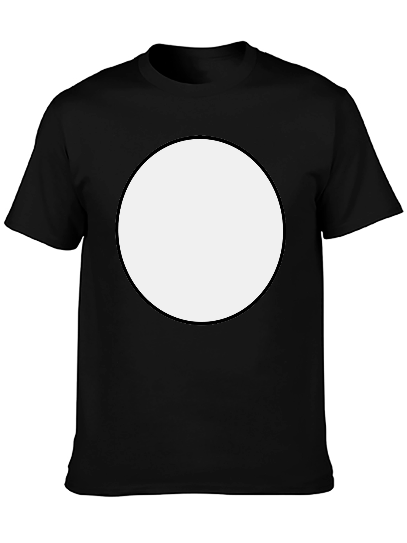 Bold Black T-Shirt with White Circle Design