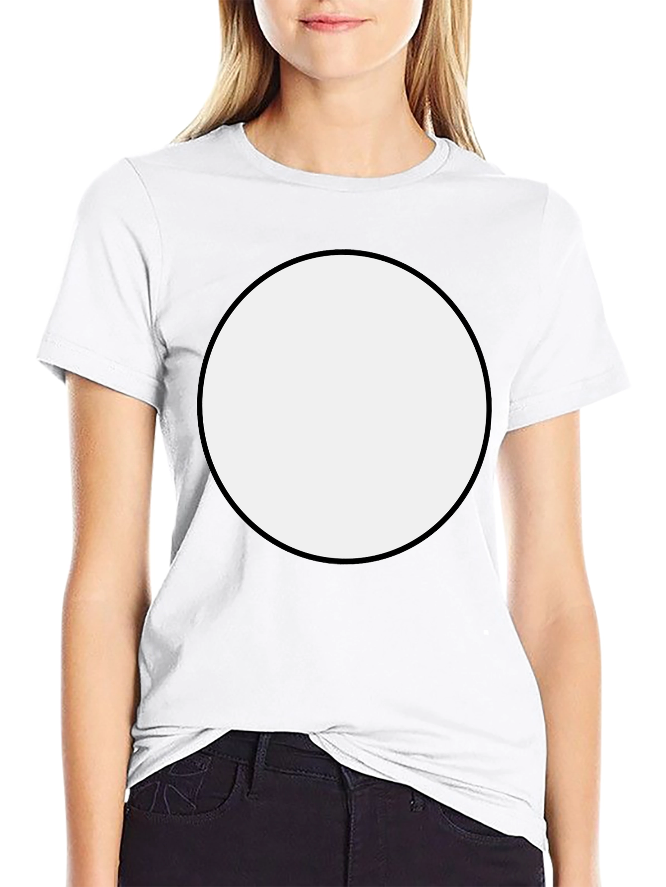 Bold Black T-Shirt with White Circle Design