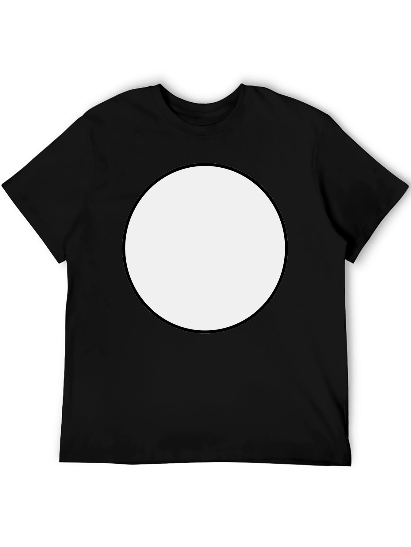 Bold Black T-Shirt with White Circle Design