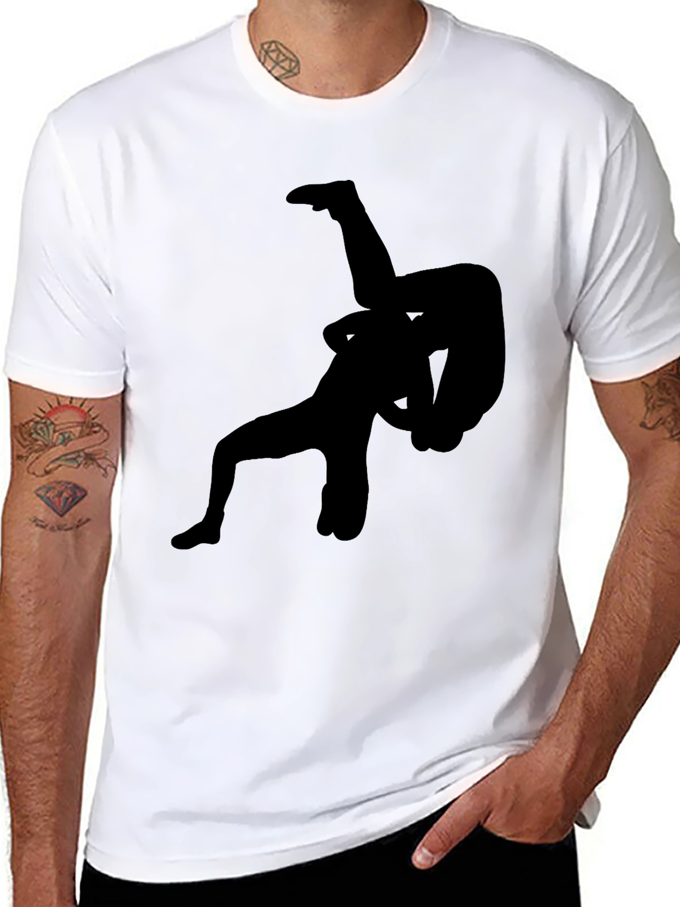 Wrestling Silhouette Graphic T-Shirt
