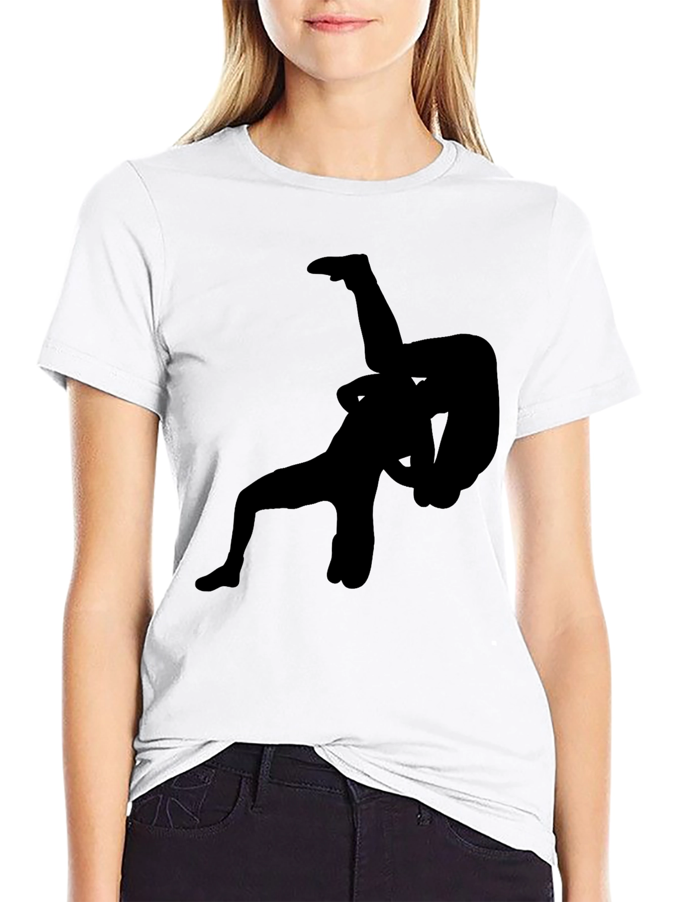 Wrestling Silhouette Graphic T-Shirt