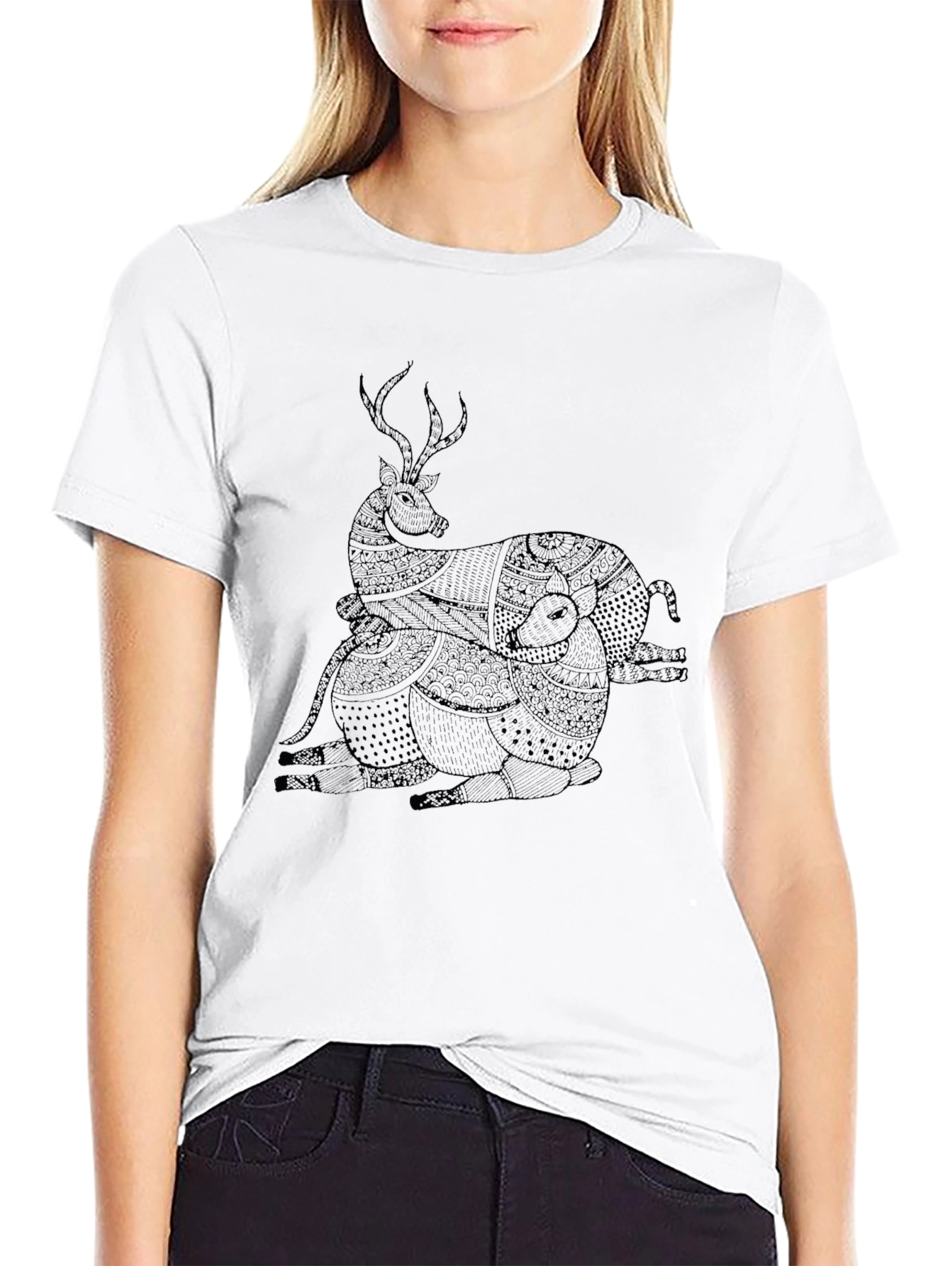 Black Deer Graphic Tee - Unique Style
