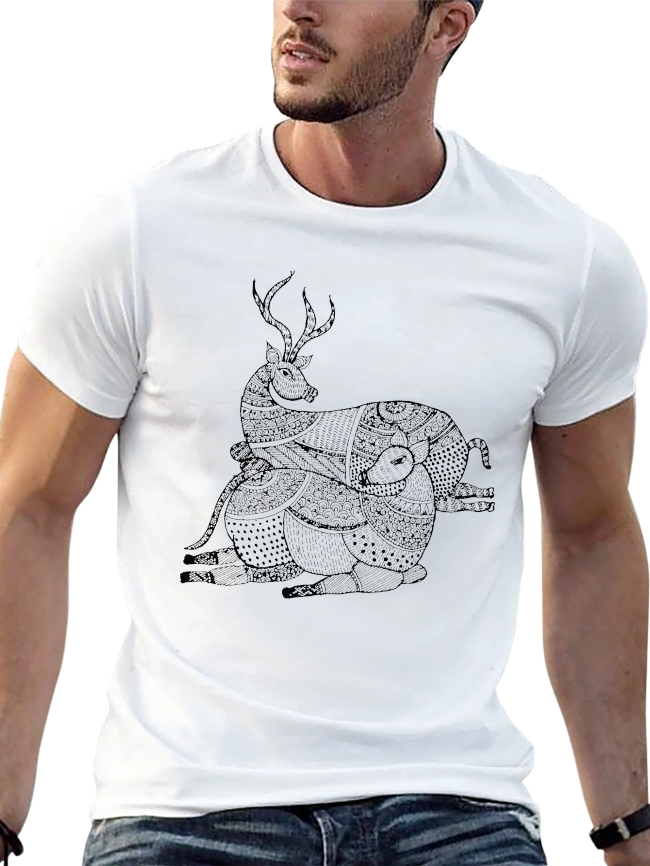 Black Deer Graphic Tee - Unique Style