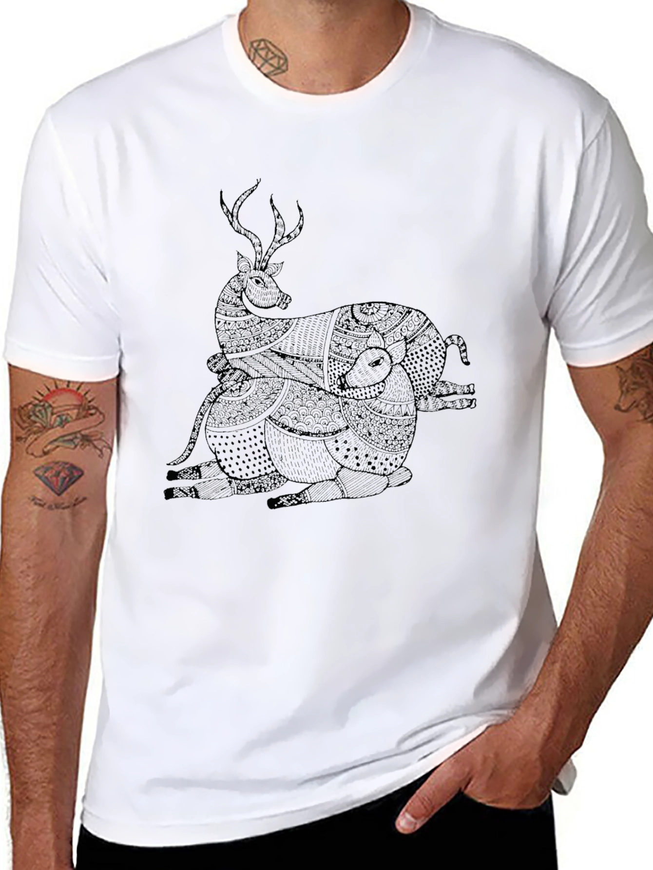 Black Deer Graphic Tee - Unique Style