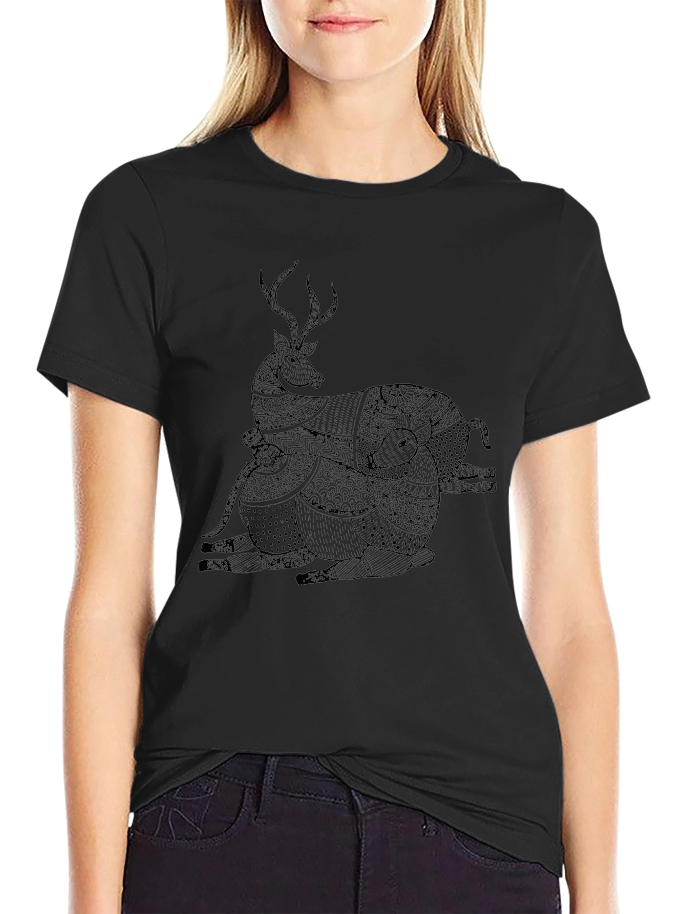 Black Deer Graphic Tee - Unique Style