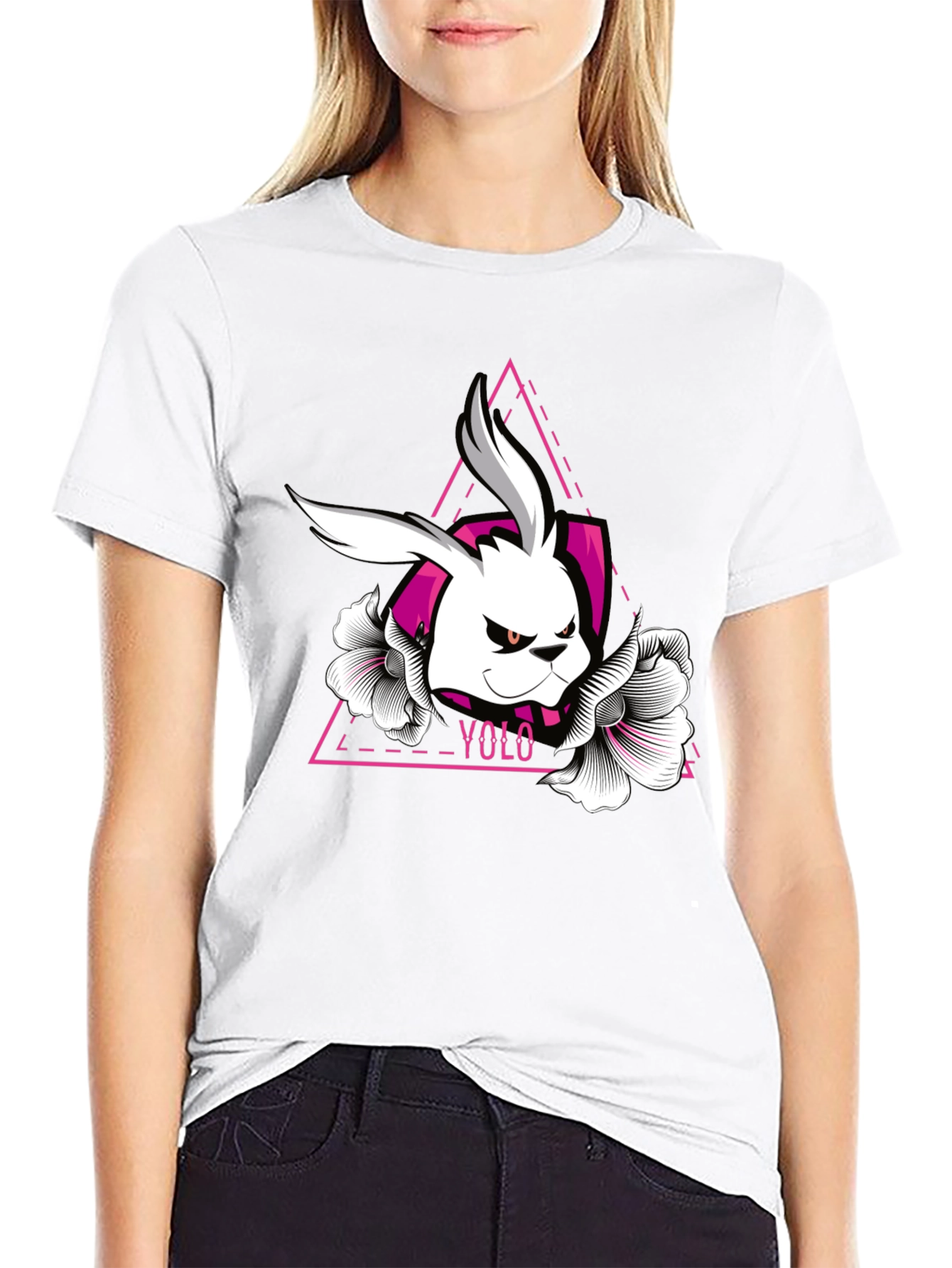 YOLO Rabbit Graphic Tee - Unique Design!