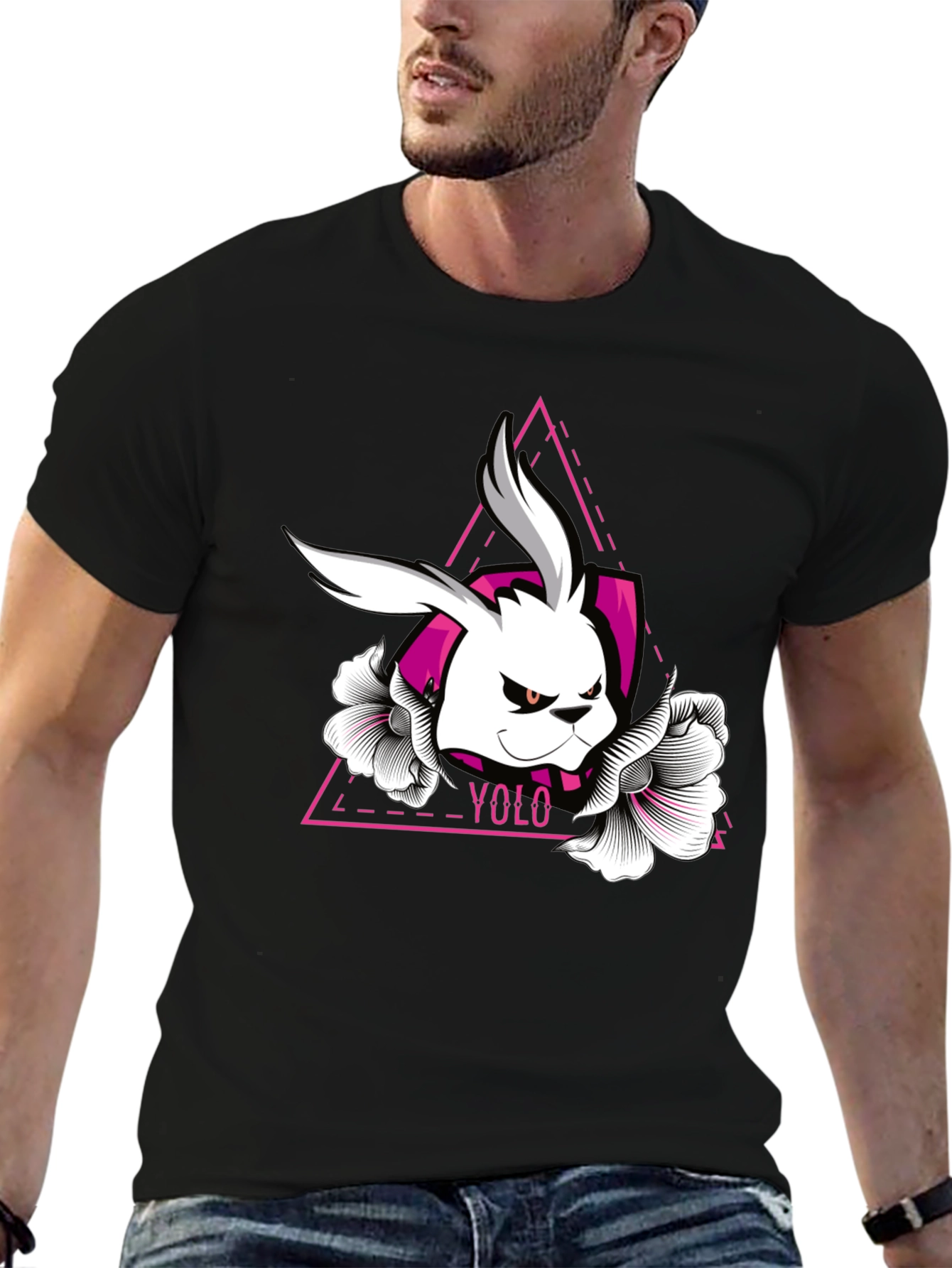 YOLO Rabbit Graphic Tee - Unique Design!