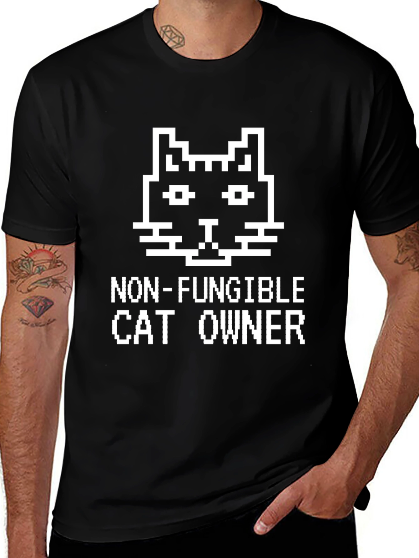 Non-Fungible Cat Owner Black T-Shirt