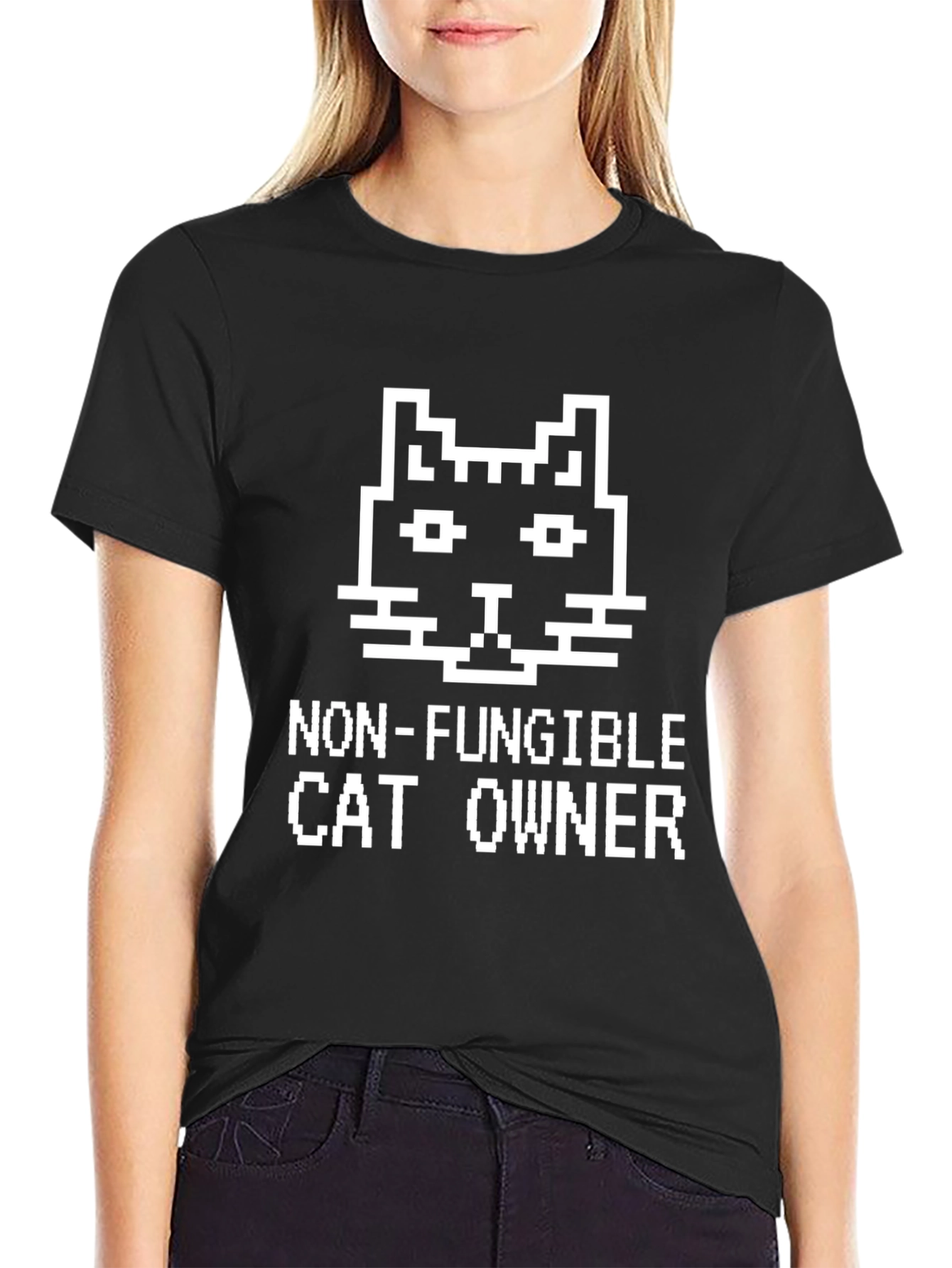 Non-Fungible Cat Owner Black T-Shirt