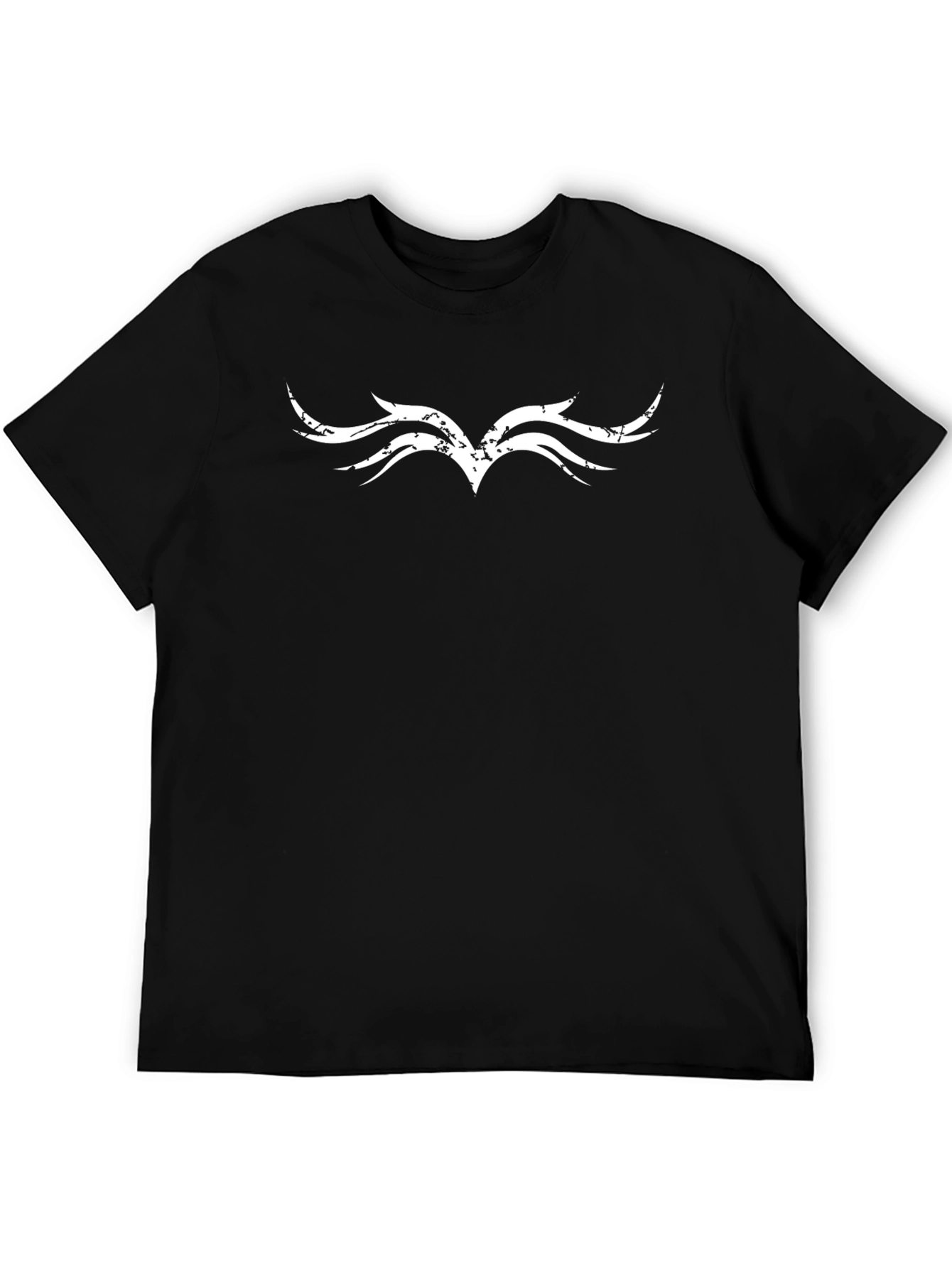 Distressed Tribal Wing Black T-Shirt