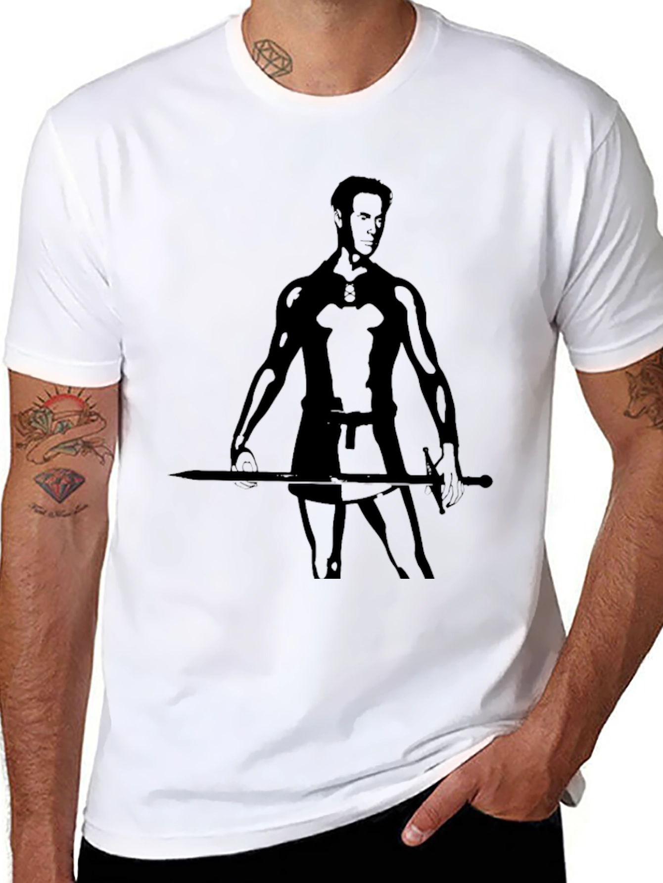 Silhouette Warrior T-Shirt - Mens Black Tee