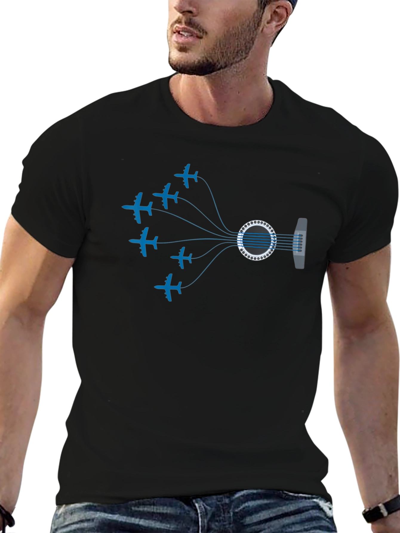 Aviation Guitar T-Shirt - Music & Flight Design