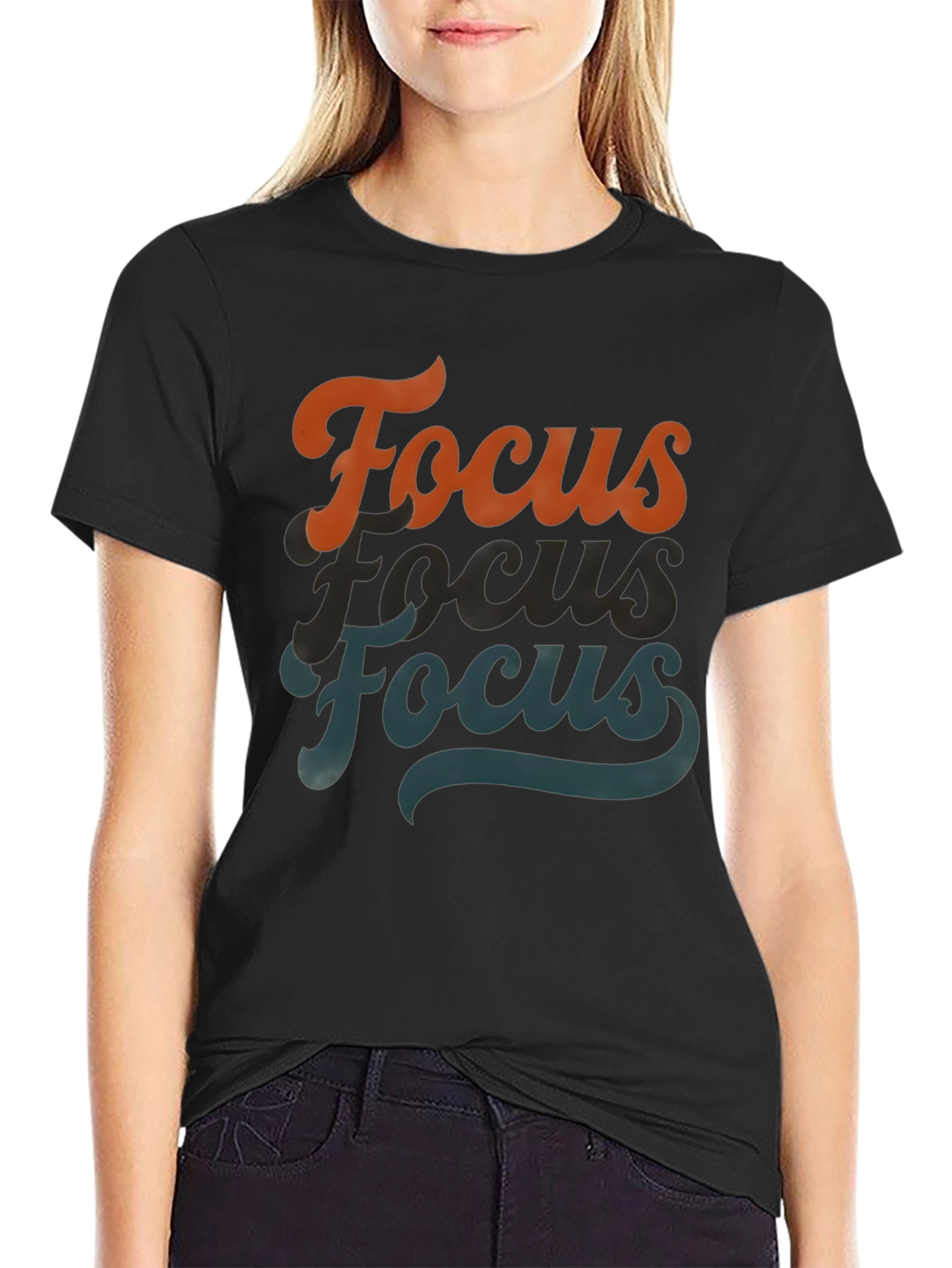 Focus Retro Graphic Tee - Black T-Shirt