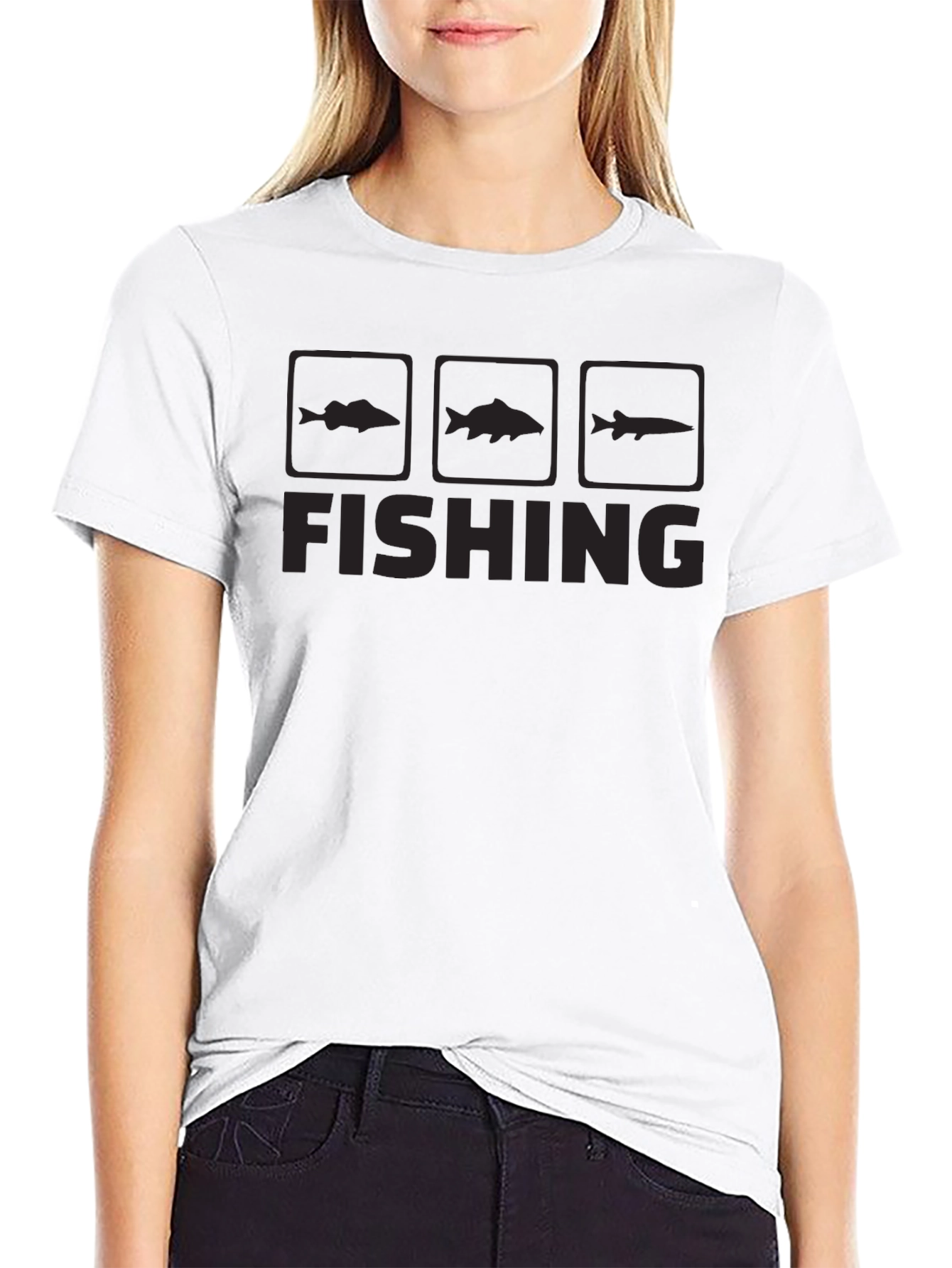 Fishing Graphic Tee | Black Cotton T-Shirt