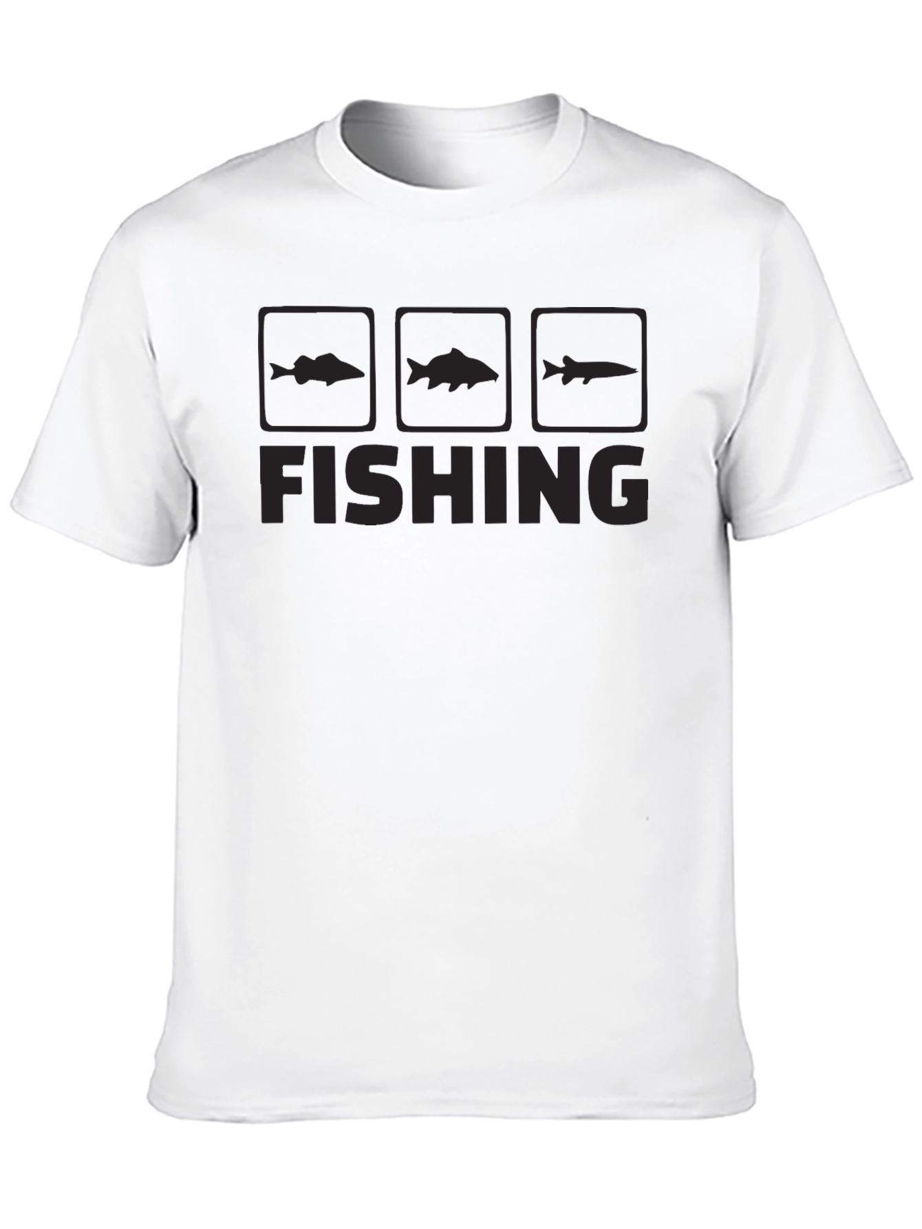 Fishing Graphic Tee | Black Cotton T-Shirt