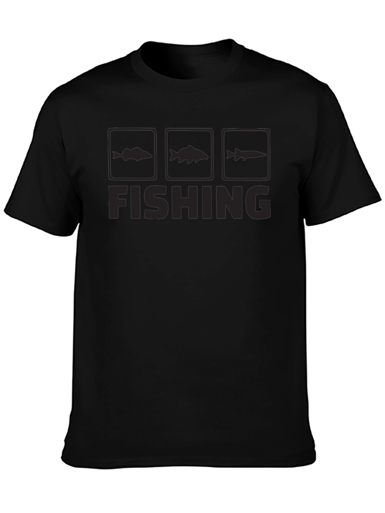 Fishing Graphic Tee | Black Cotton T-Shirt