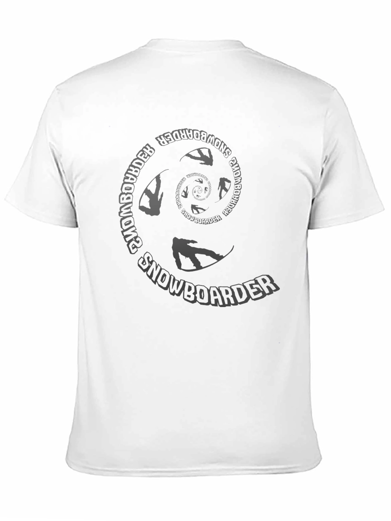 Snowboarder Spiral Graphic Black T-Shirt
