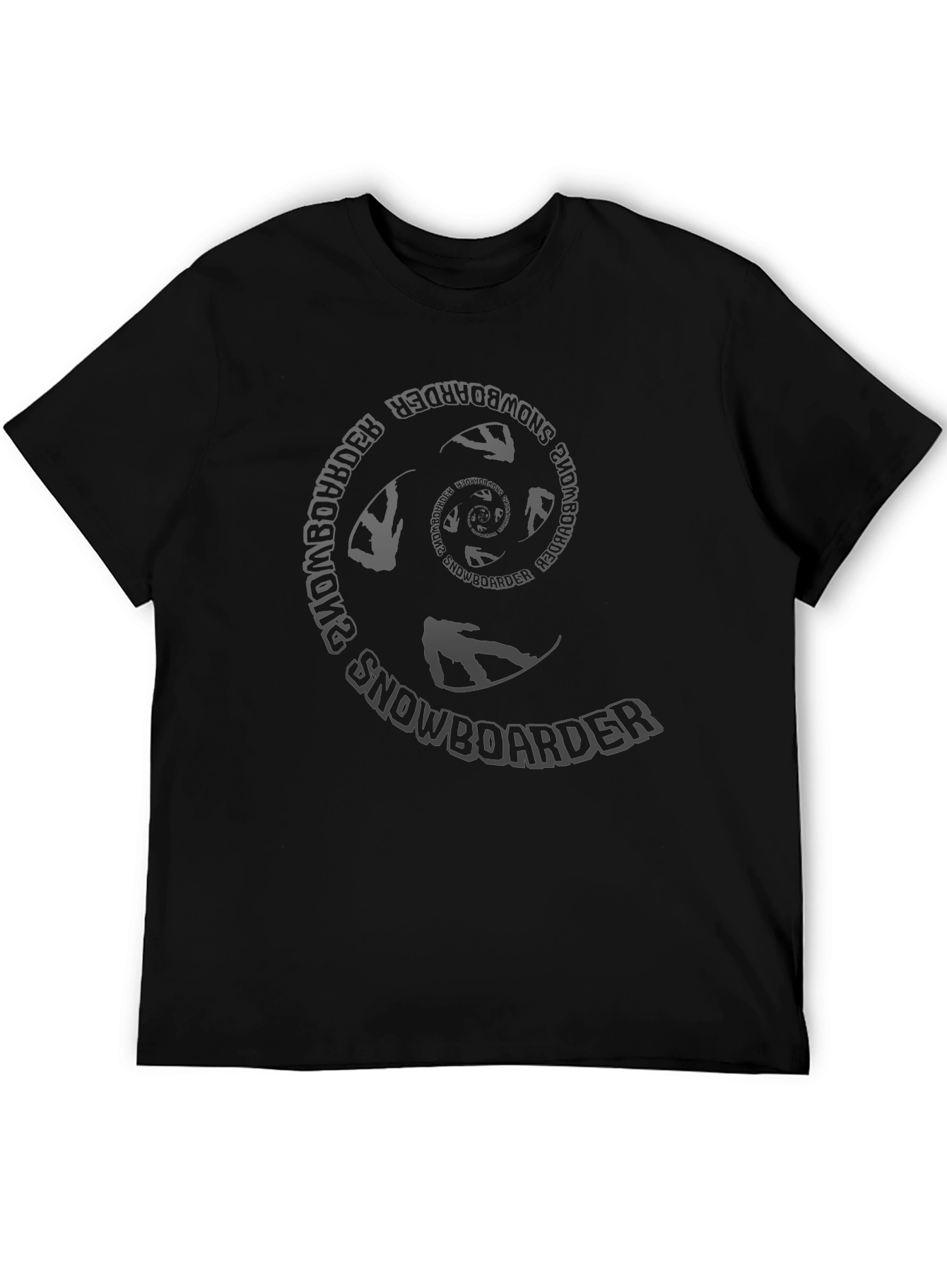 Snowboarder Spiral Graphic Black T-Shirt