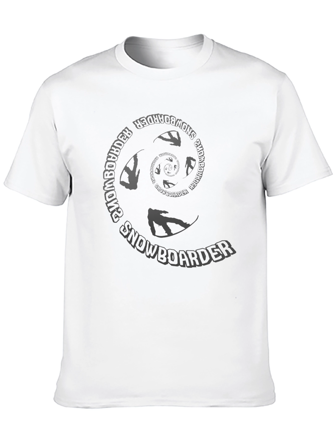 Snowboarder Spiral Graphic Black T-Shirt