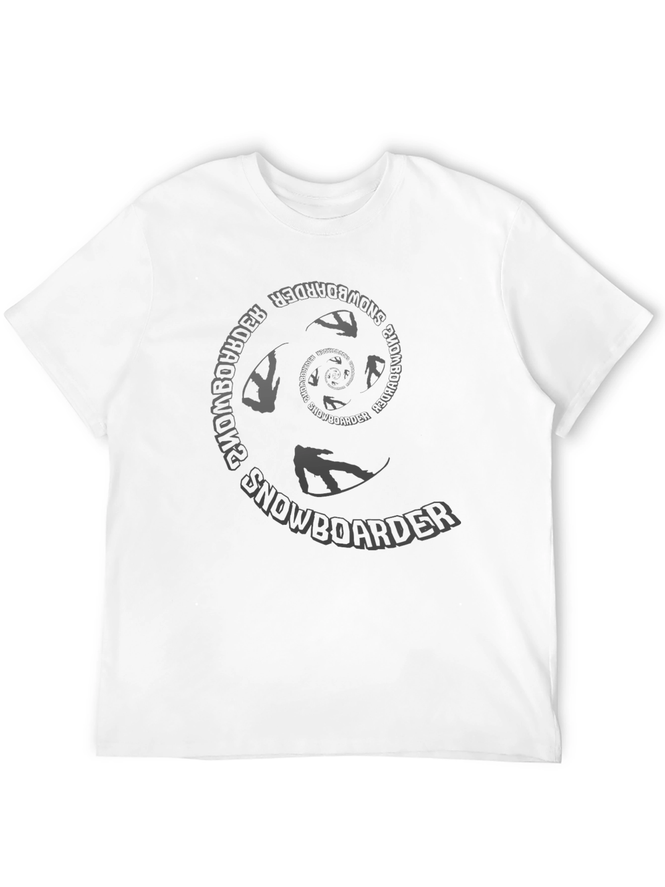 Snowboarder Spiral Graphic Black T-Shirt