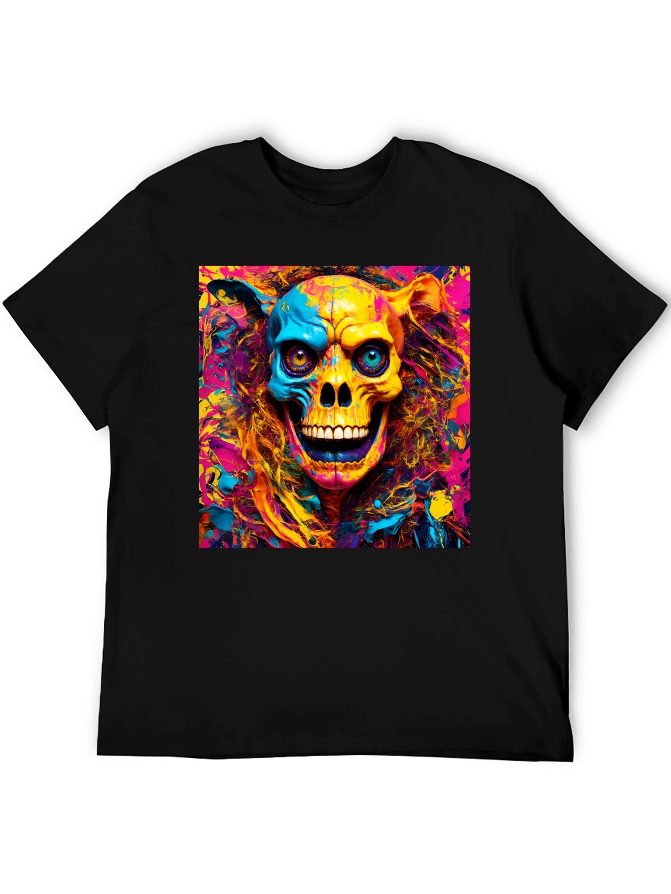 Psychedelic Skull Graphic T-Shirt - Vibrant Art Tee