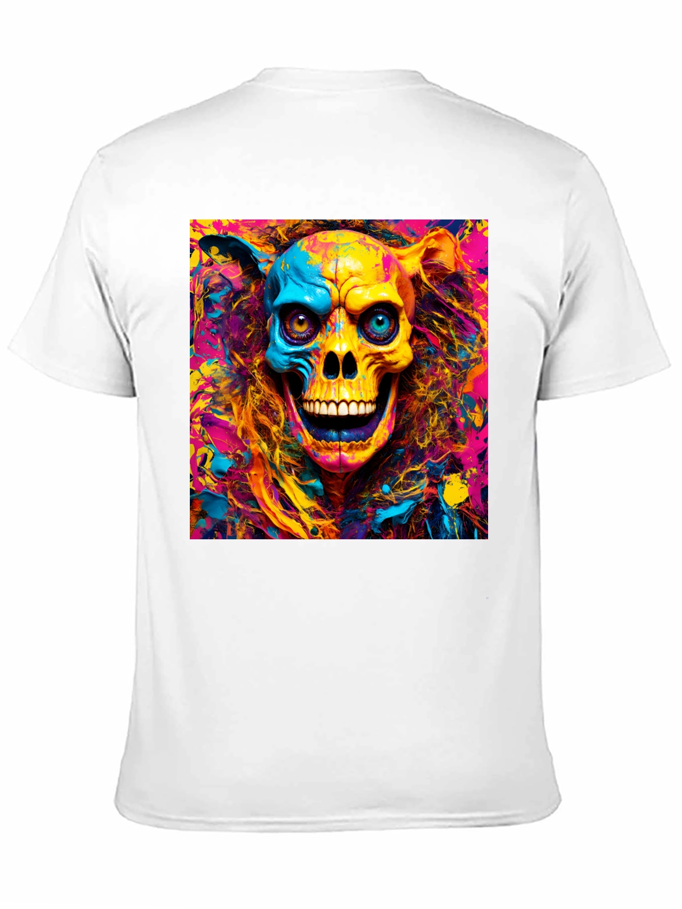 Psychedelic Skull Graphic T-Shirt - Vibrant Art Tee